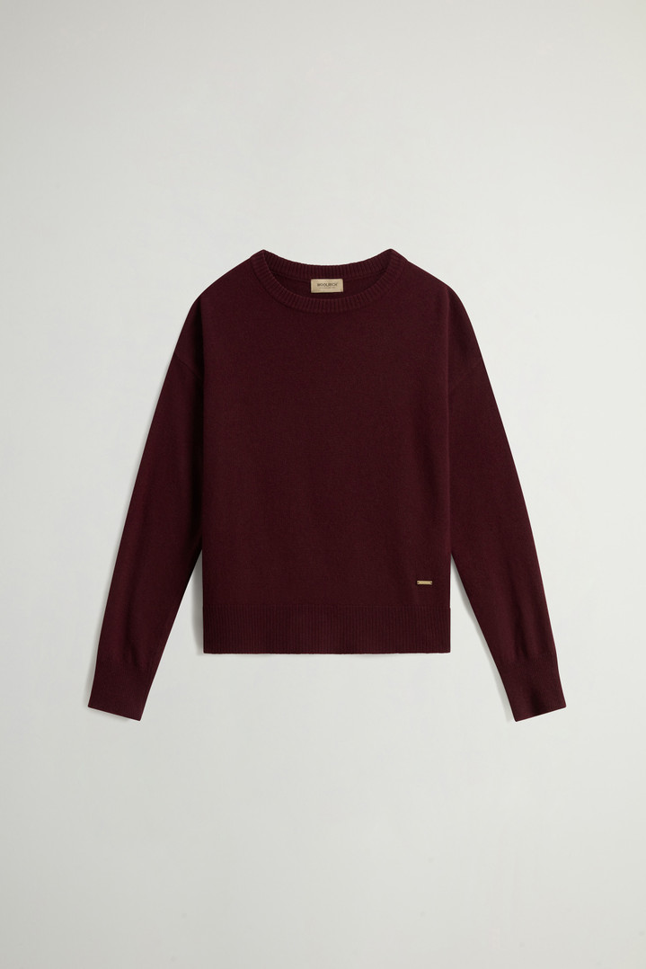 Crewneck Sweater in Virgin Wool and Cashmere Blend Burgundy photo 5 | Woolrich