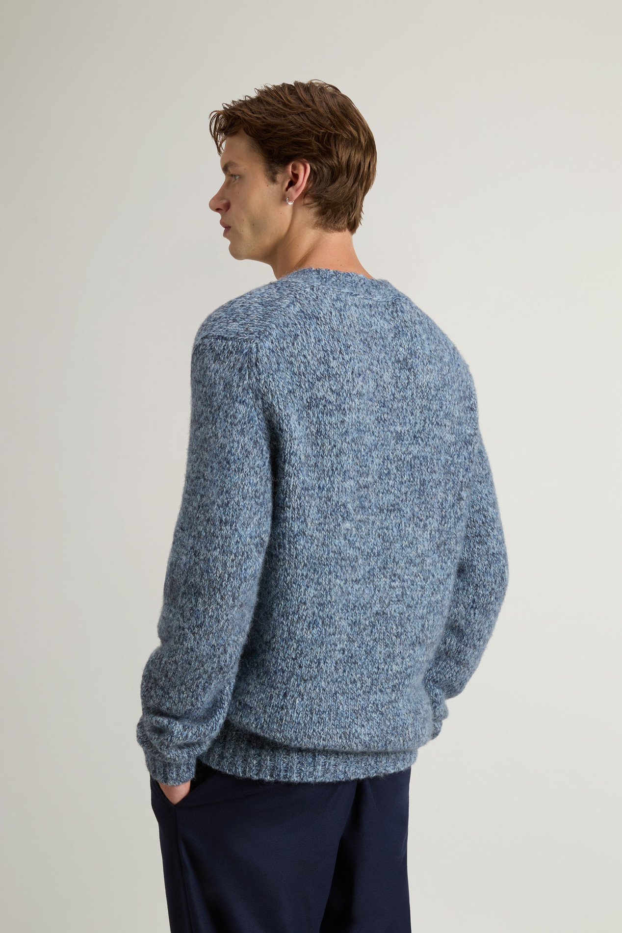 MOULINE ALPACA BLEND V-NECK Blue photo 3 | Woolrich
