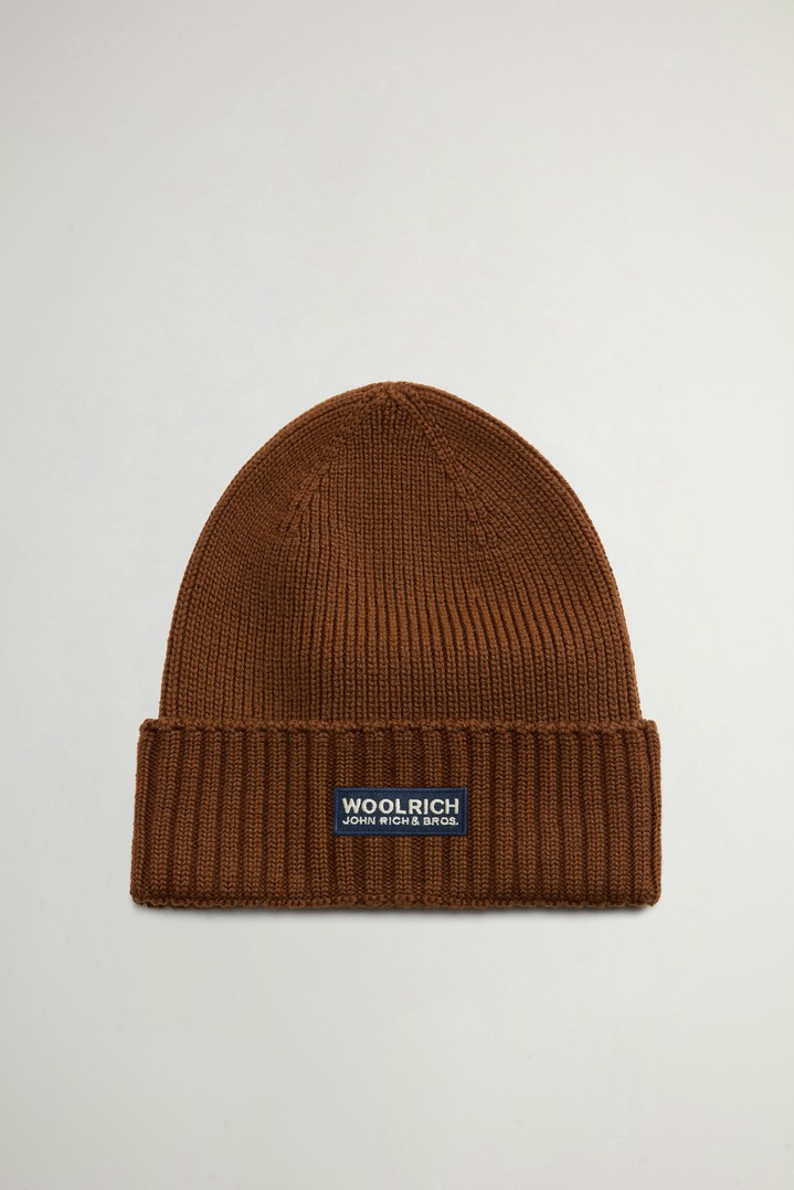 Muts van ribgebreide zuivere Merino-scheerwol Bruin photo 2 | Woolrich