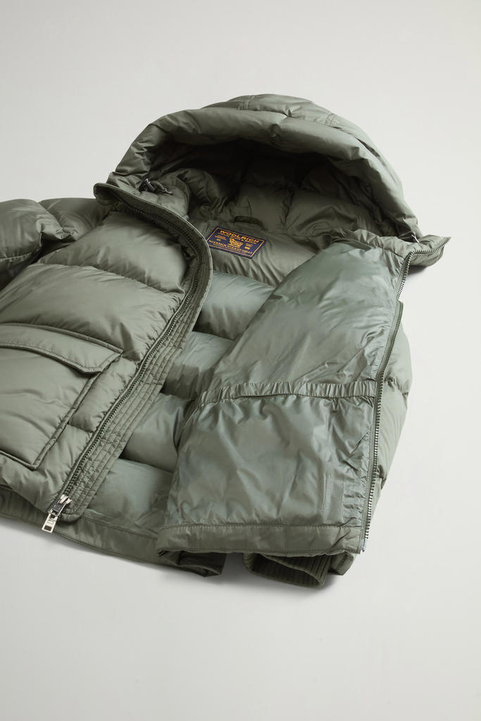 Boys' Sierra Jacket in Quilted Microfiber with Hood Green photo 5 | Woolrich