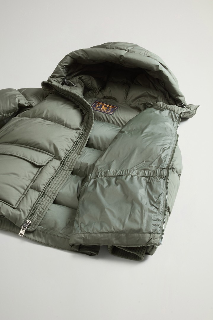 Boys' Sierra Jacket in Quilted Microfiber with Hood Green photo 5 | Woolrich