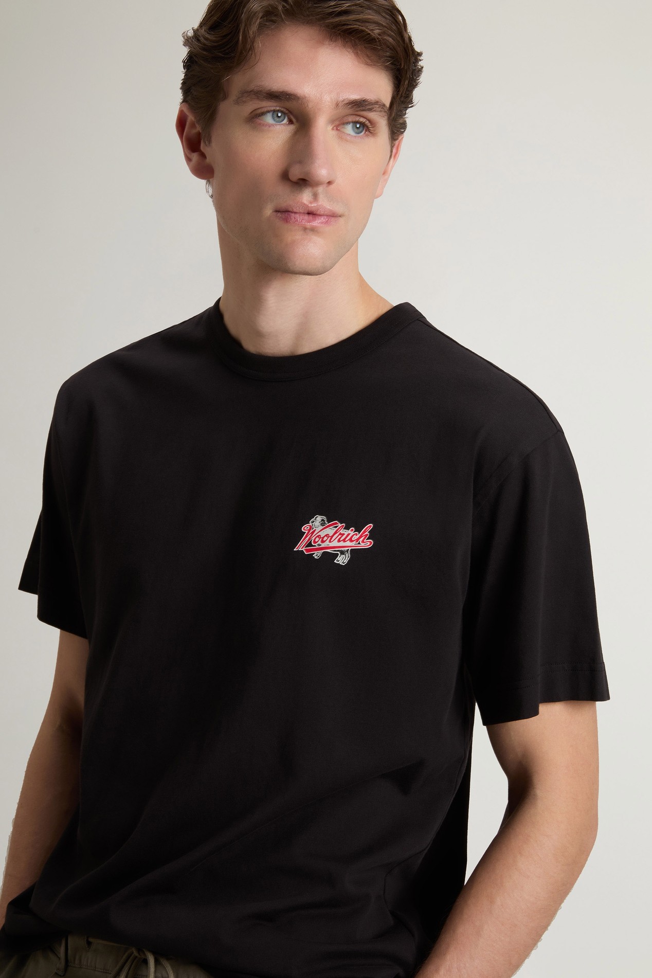 COTTON EMBLEM T-SHIRT Black photo 4 | Woolrich