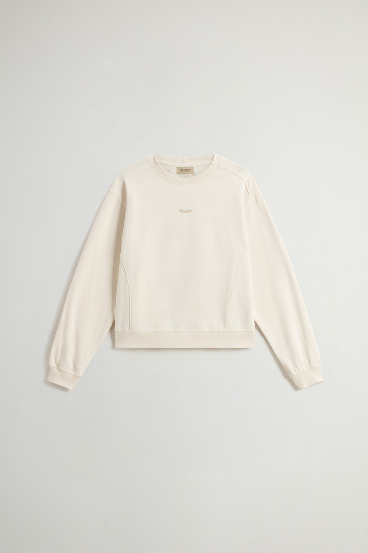 Crewneck Sweatshirt in Pure Cotton with Embroidered Logo White photo 5 | Woolrich