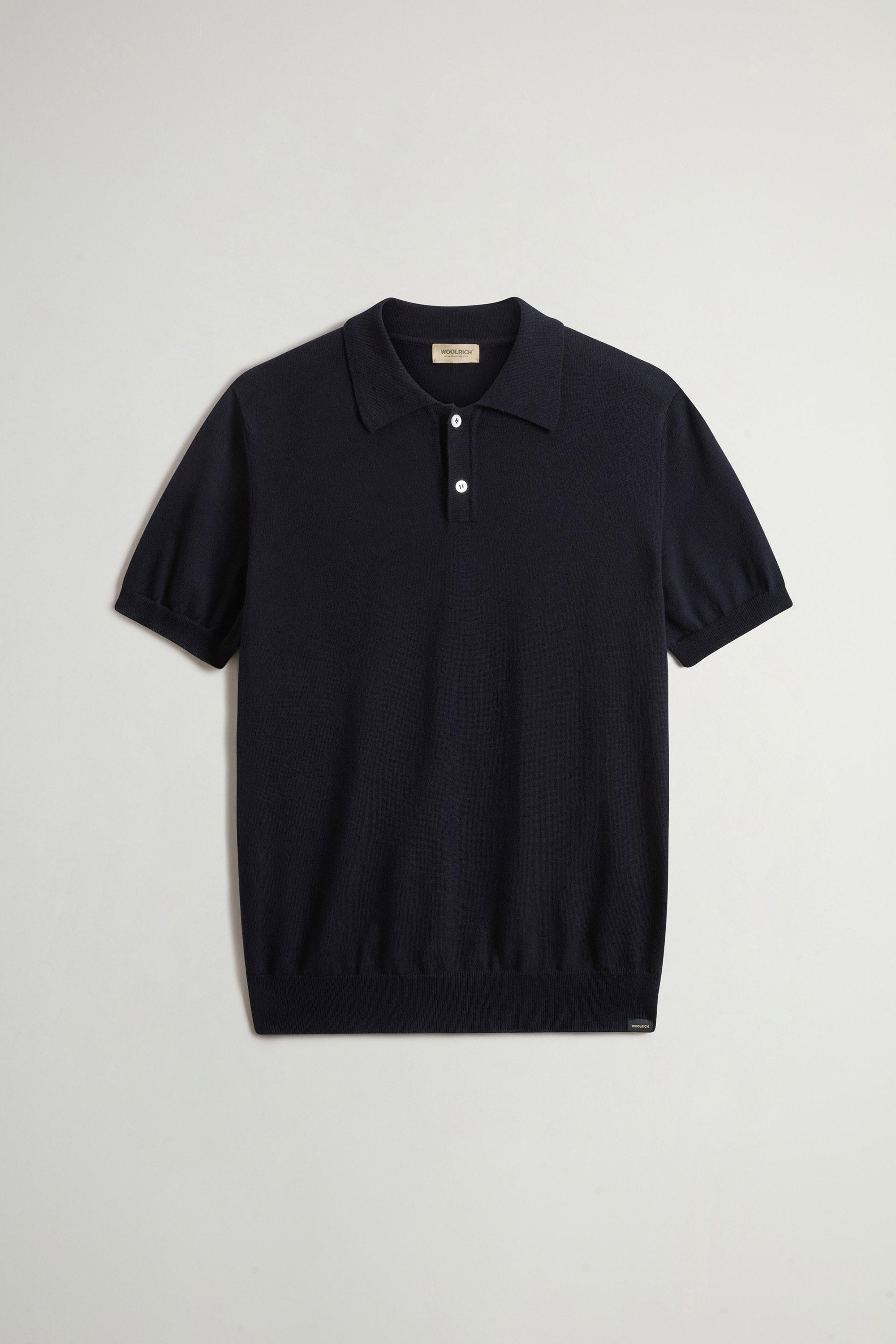 KNITTED POLO Blue photo 5 | Woolrich