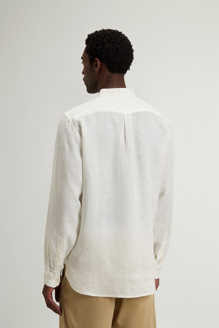 BAND COLLAR LINEN SHIRT White photo 3 | Woolrich