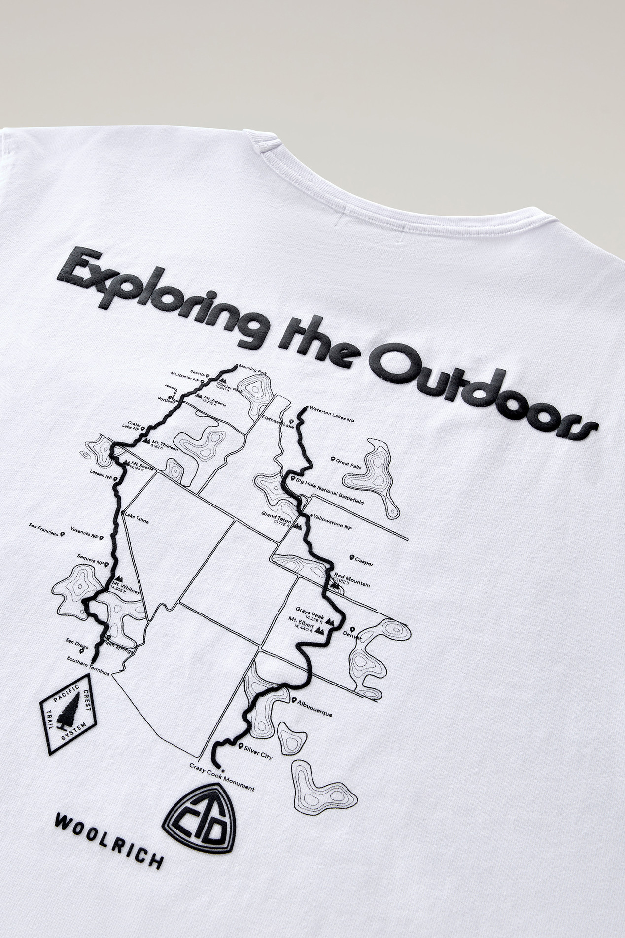 Pure Cotton T-Shirt with Trail Print White photo 3 | Woolrich