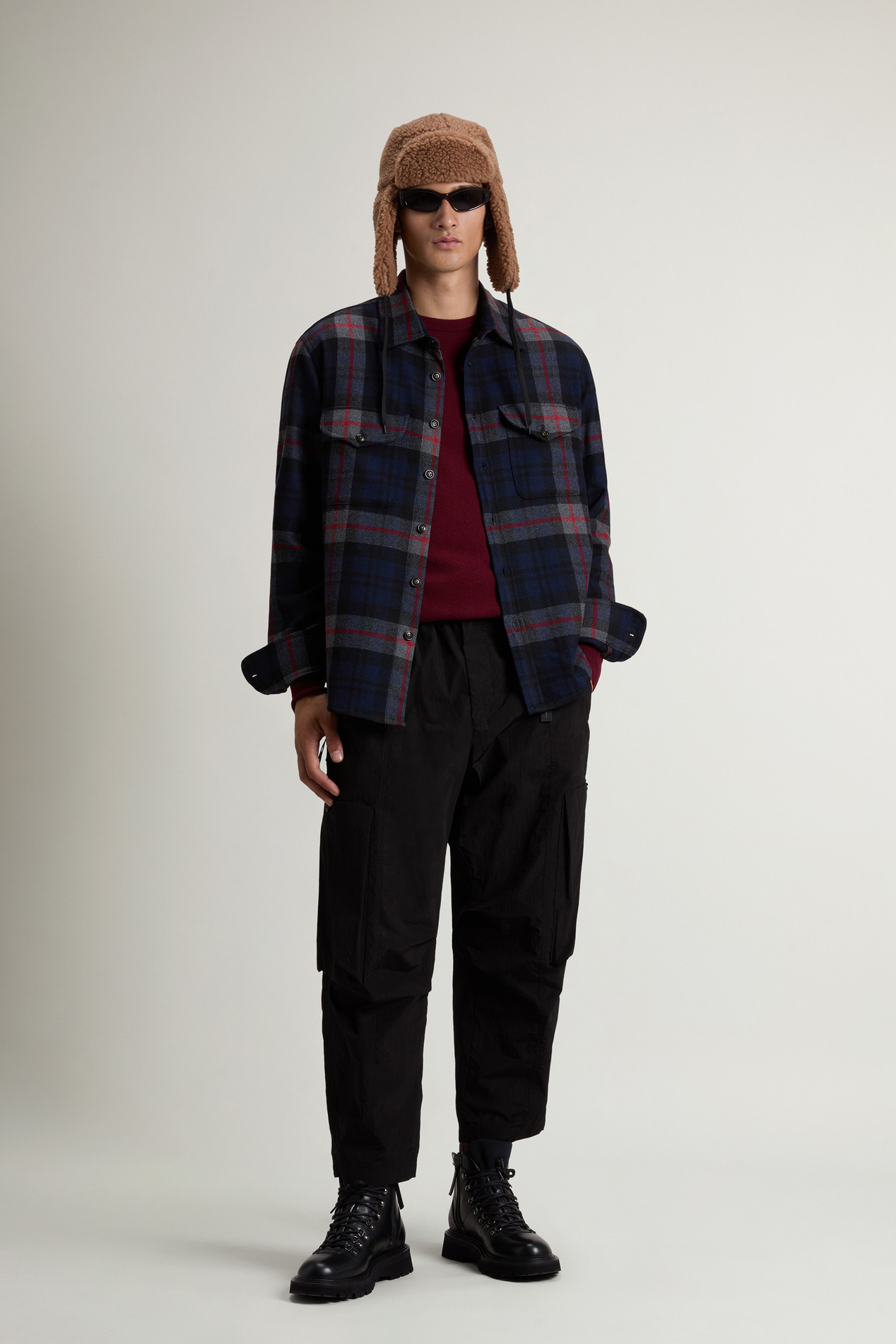 Wool Blend Oxbow Flannel Overshirt - Made in USA Multicolor photo 2 | Woolrich