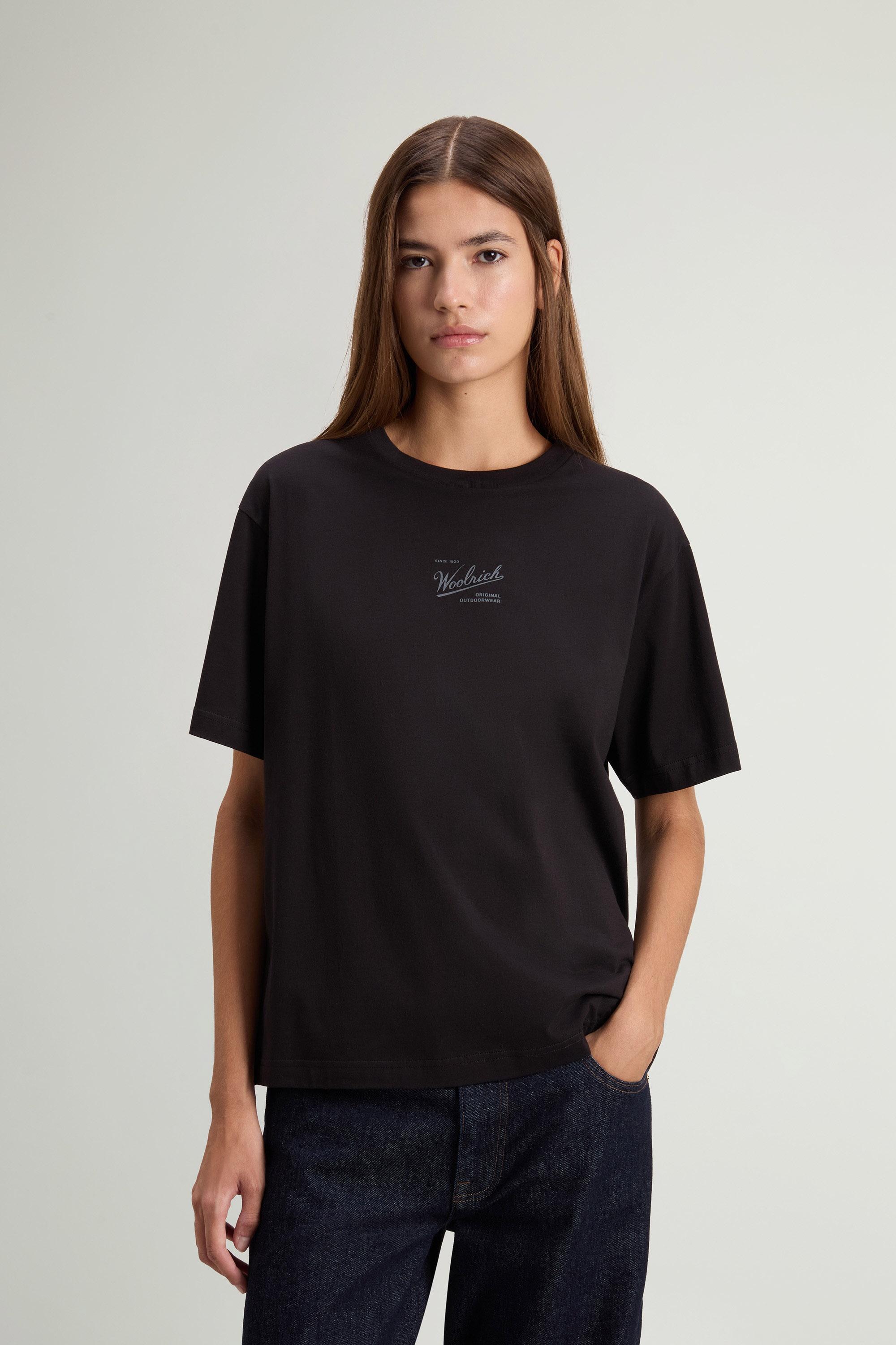 T-Shirt in Pure Pima Cotton Black photo 1 | Woolrich
