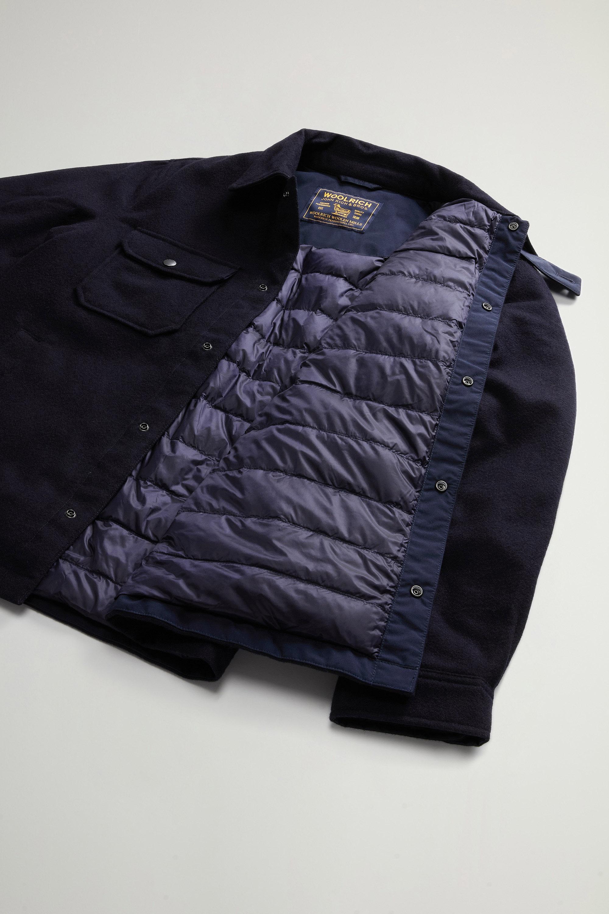 Surchemise Alaskan en laine italienne Melton mélangée recyclée Bleu photo 8 | Woolrich