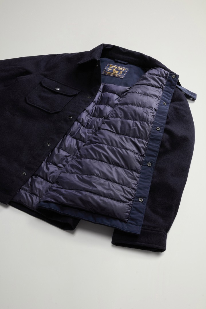 Surchemise Alaskan en laine italienne Melton mélangée recyclée Bleu photo 8 | Woolrich