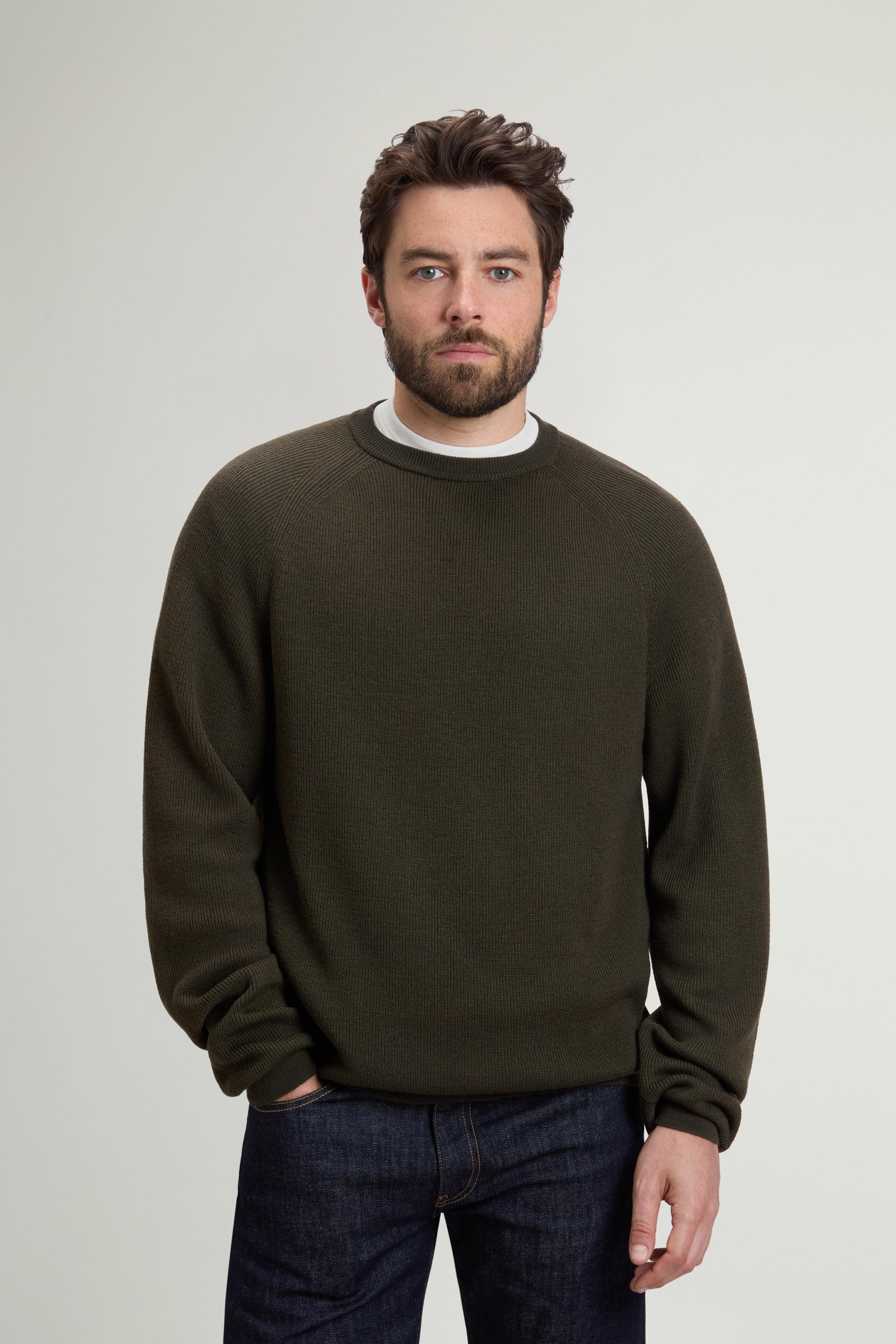 Trui met ronde hals van zuivere Merino-scheerwol Groen photo 1 | Woolrich