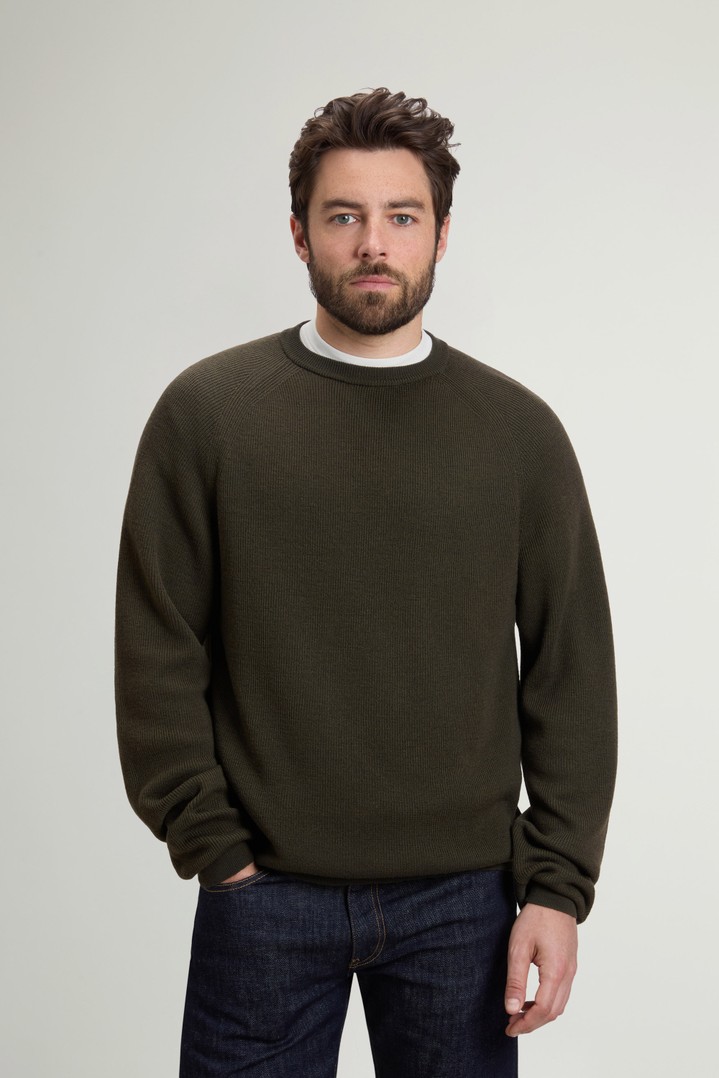 FINE MERINOS CREWNECK GG18 Groen photo 1 | Woolrich