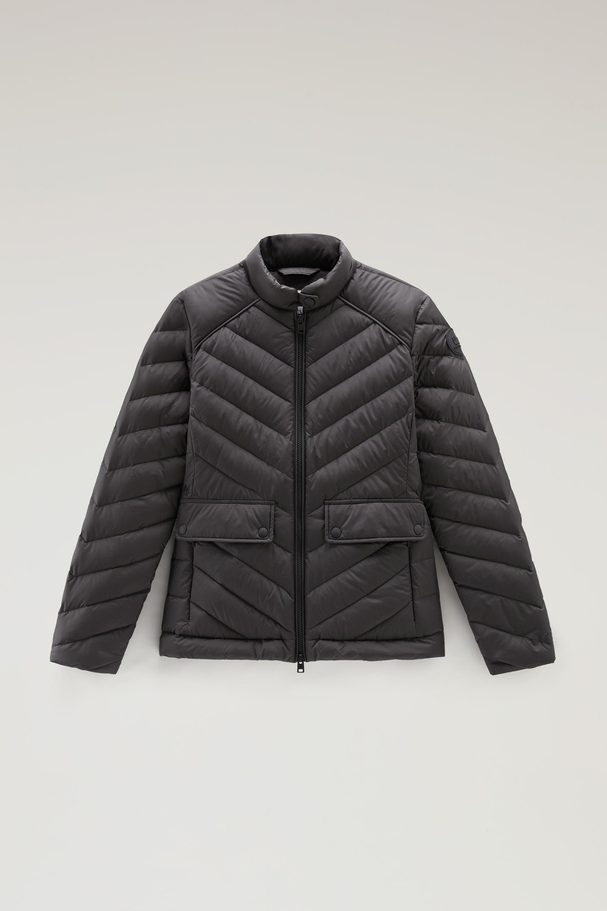 Short Padded Jacket with Chevron Quilting Black photo 1 | Woolrich