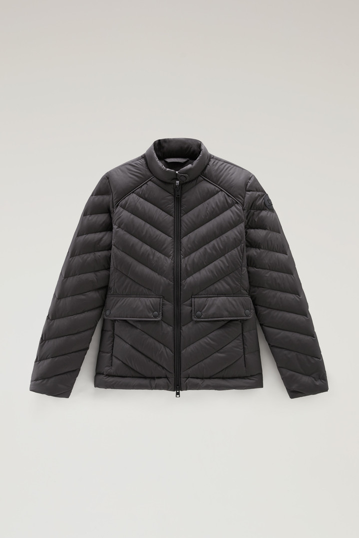 Short Padded Jacket with Chevron Quilting Black photo 1 | Woolrich