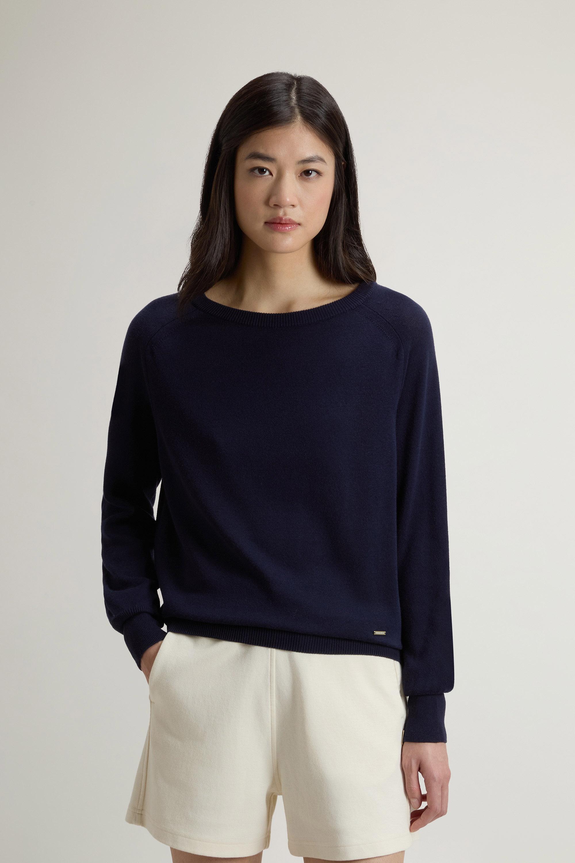 Crewneck Sweater in Cotton Blend Blue photo 1 | Woolrich