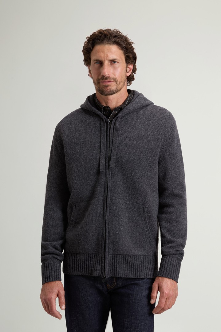 LAMBSWOOL FULL-ZIP HOODIE GG8 Gray photo 1 | Woolrich