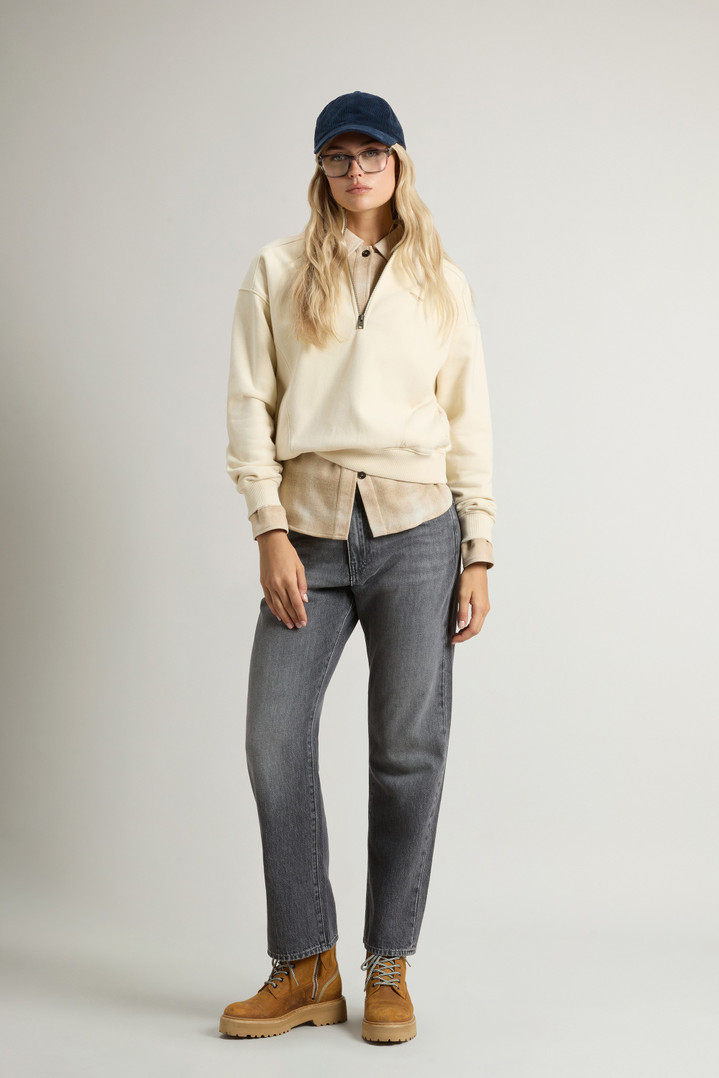 High Neck Sweatshirt in Pure Cotton White photo 2 | Woolrich