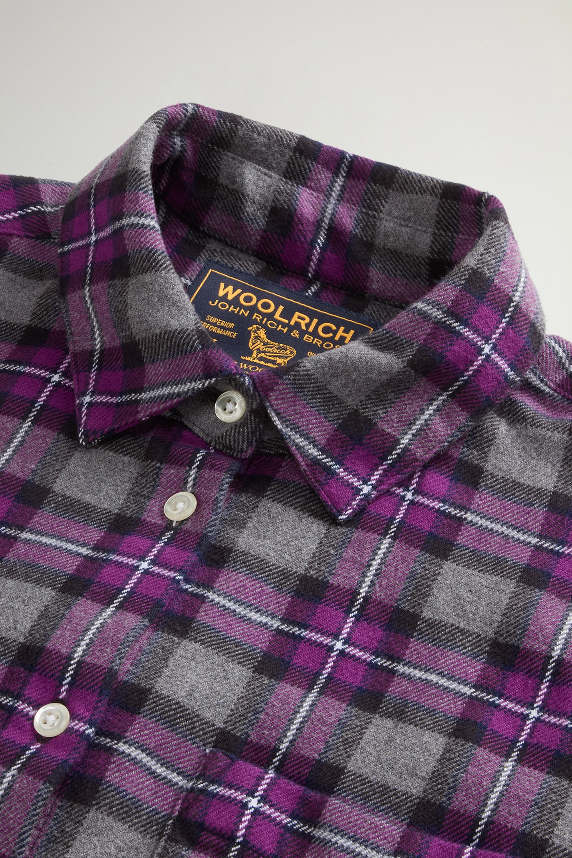 Pure Cotton Flannel Checked Shirt Purple photo 6 | Woolrich