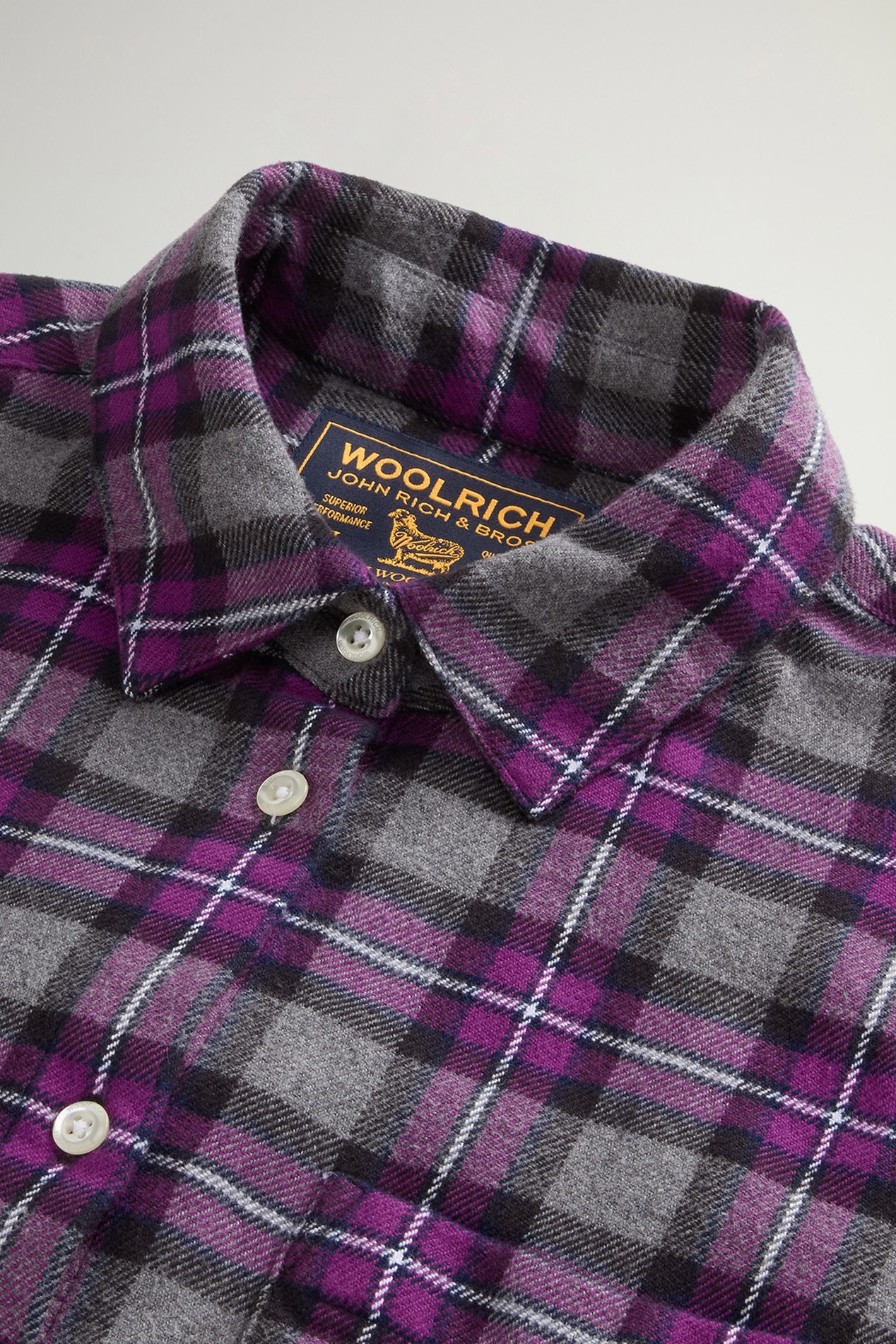 Pure Cotton Flannel Checked Shirt Purple photo 6 | Woolrich