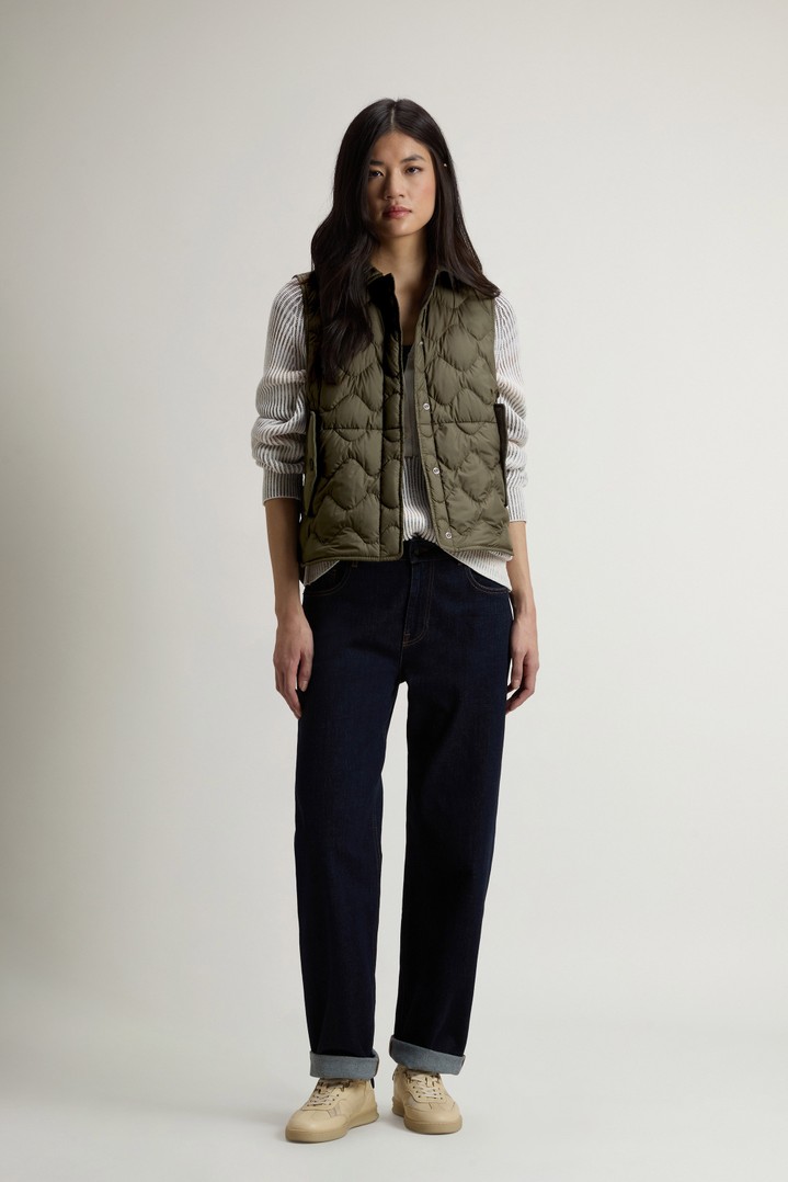 Quilted Microfiber Heritage Vest Green photo 2 | Woolrich