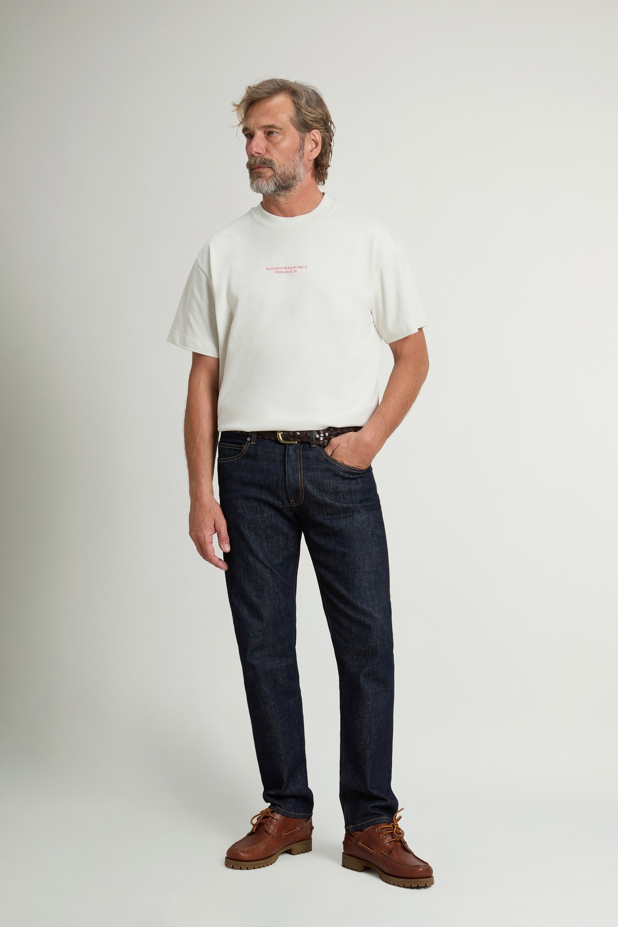 Crewneck T-Shirt in Pure Cotton with Print White photo 2 | Woolrich