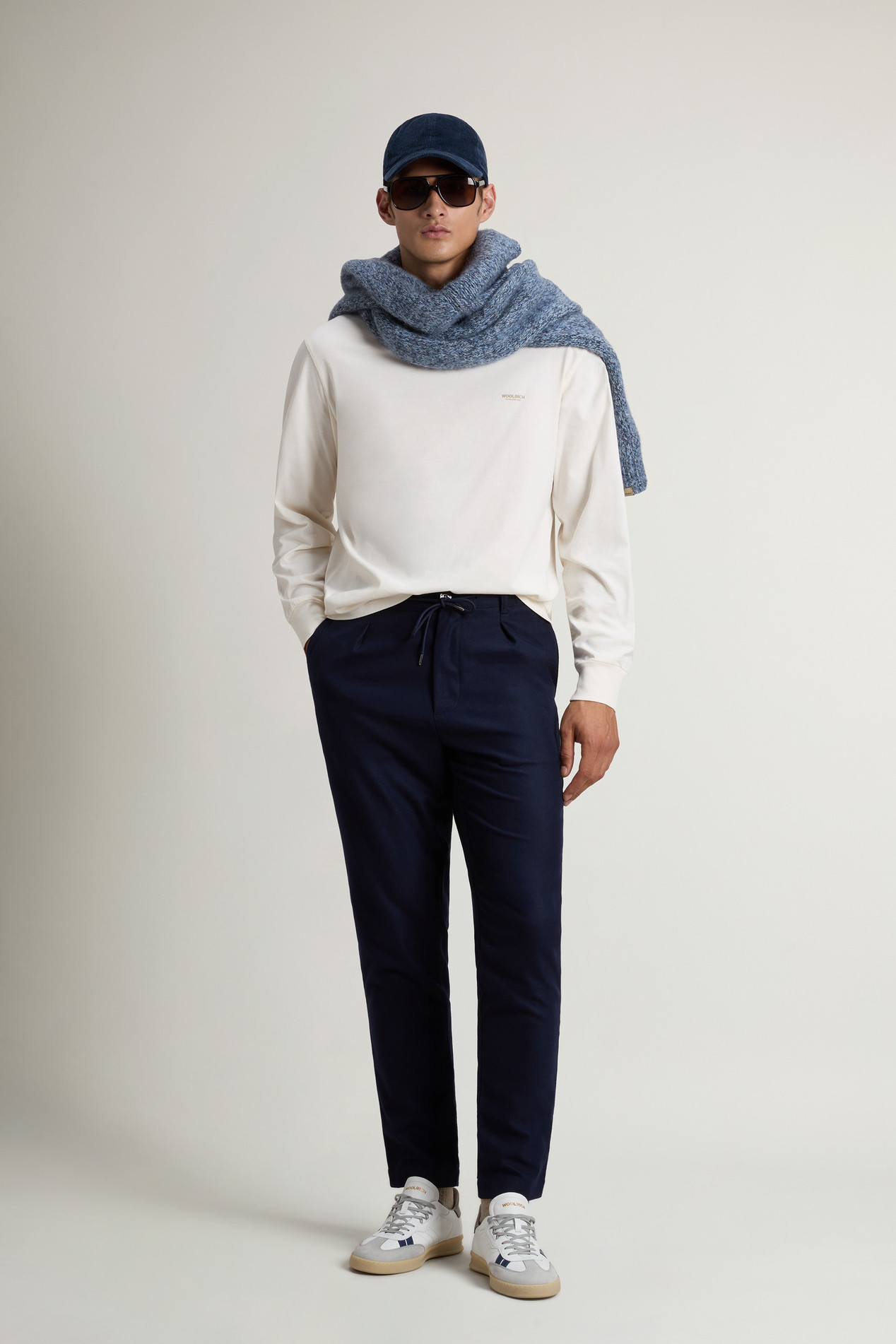 Long-Sleeve T-shirt in Pure Cotton White photo 2 | Woolrich