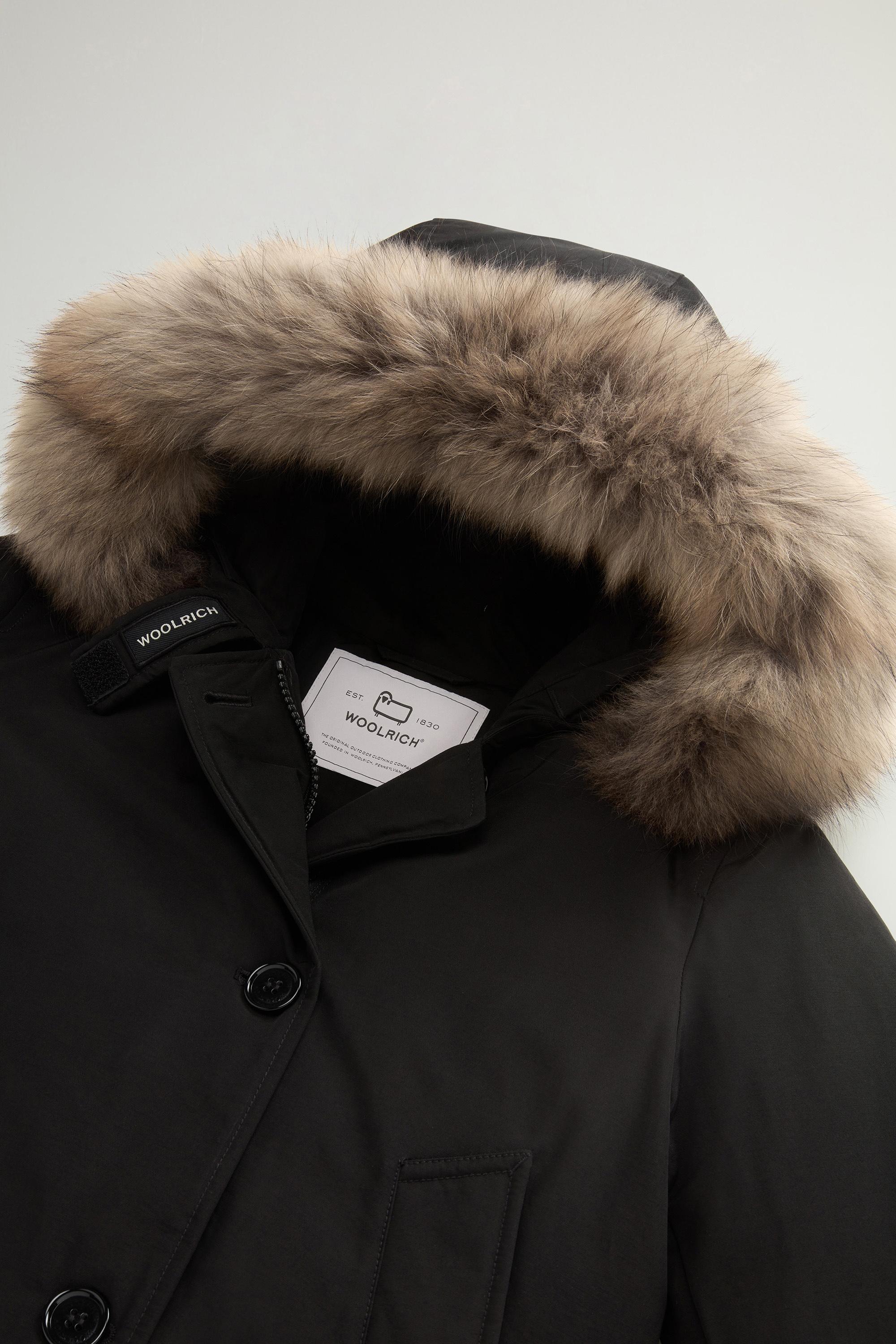Arctic Parka in Ramar Cloth with Four Pockets and Detachable Fur Black photo 6 | Woolrich