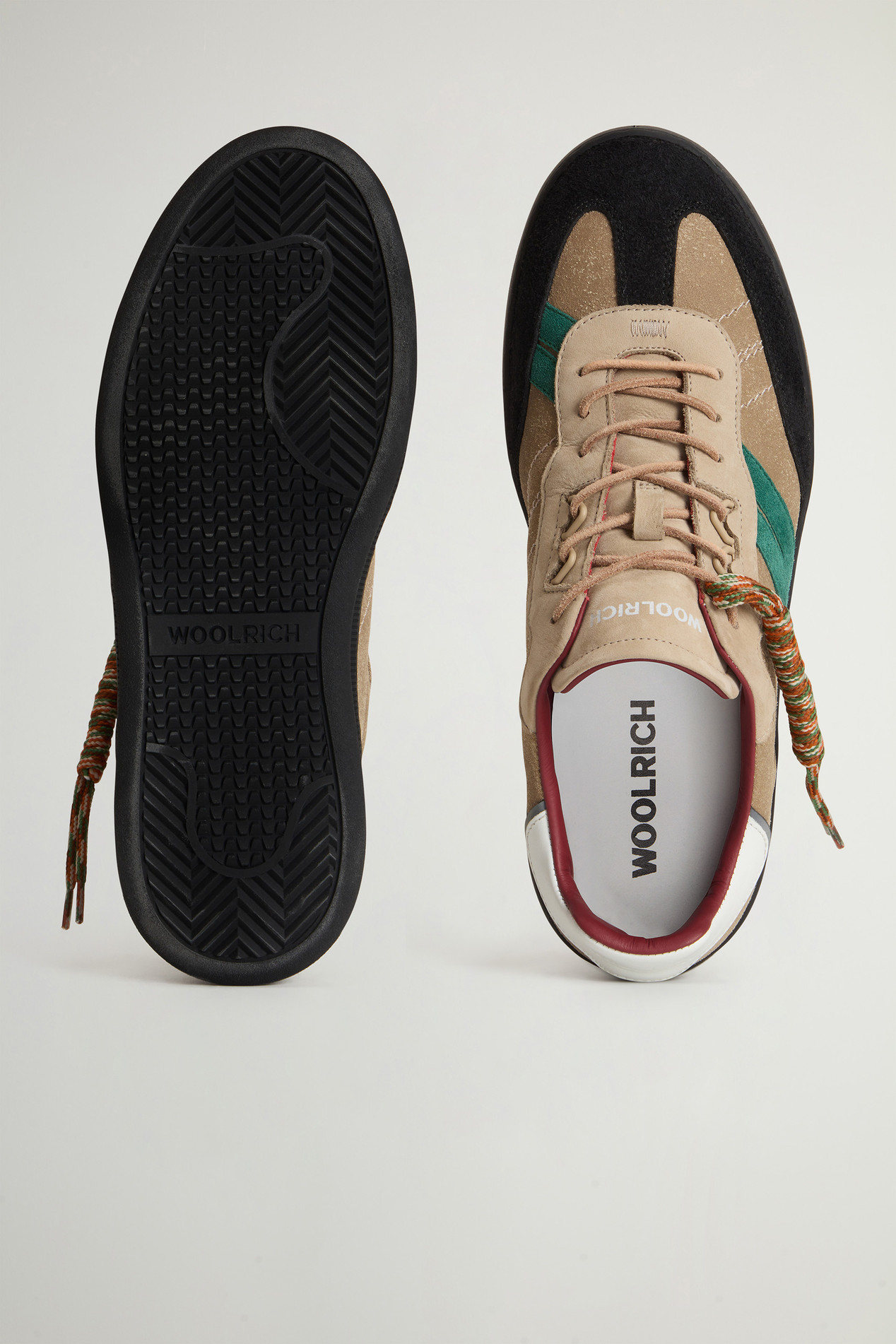 Doubleu Tennis Sneakers in Suede with Side Stripes Beige photo 4 | Woolrich