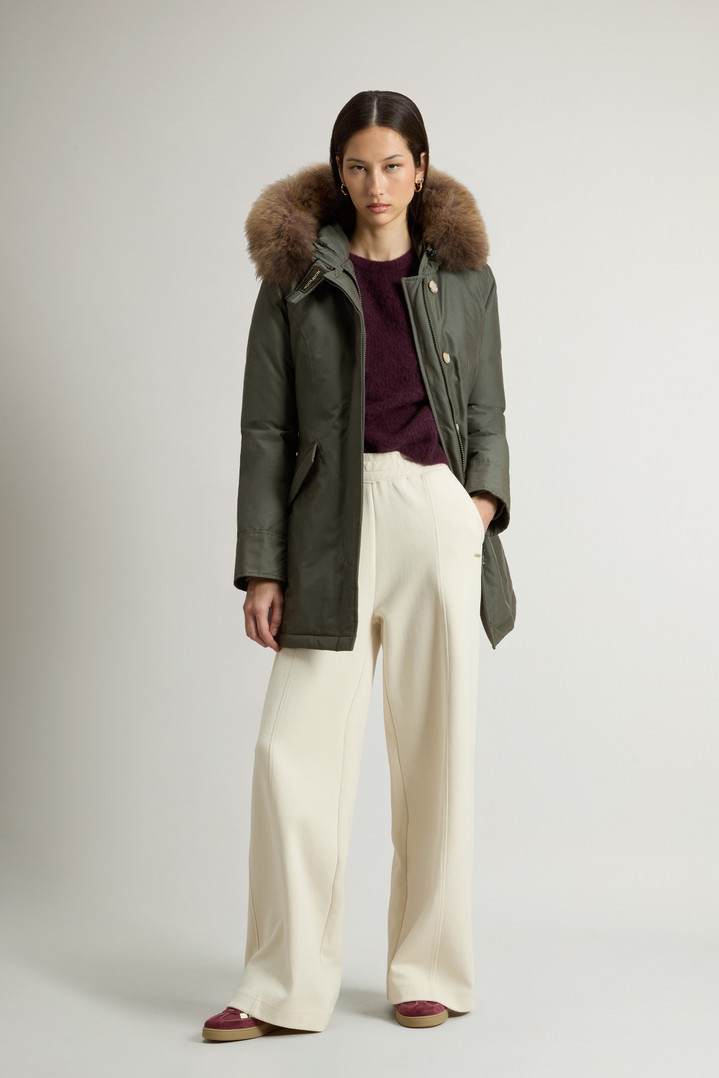 Arctic Parka in Ramar Cloth with Detachable Fur Trim Green photo 2 | Woolrich