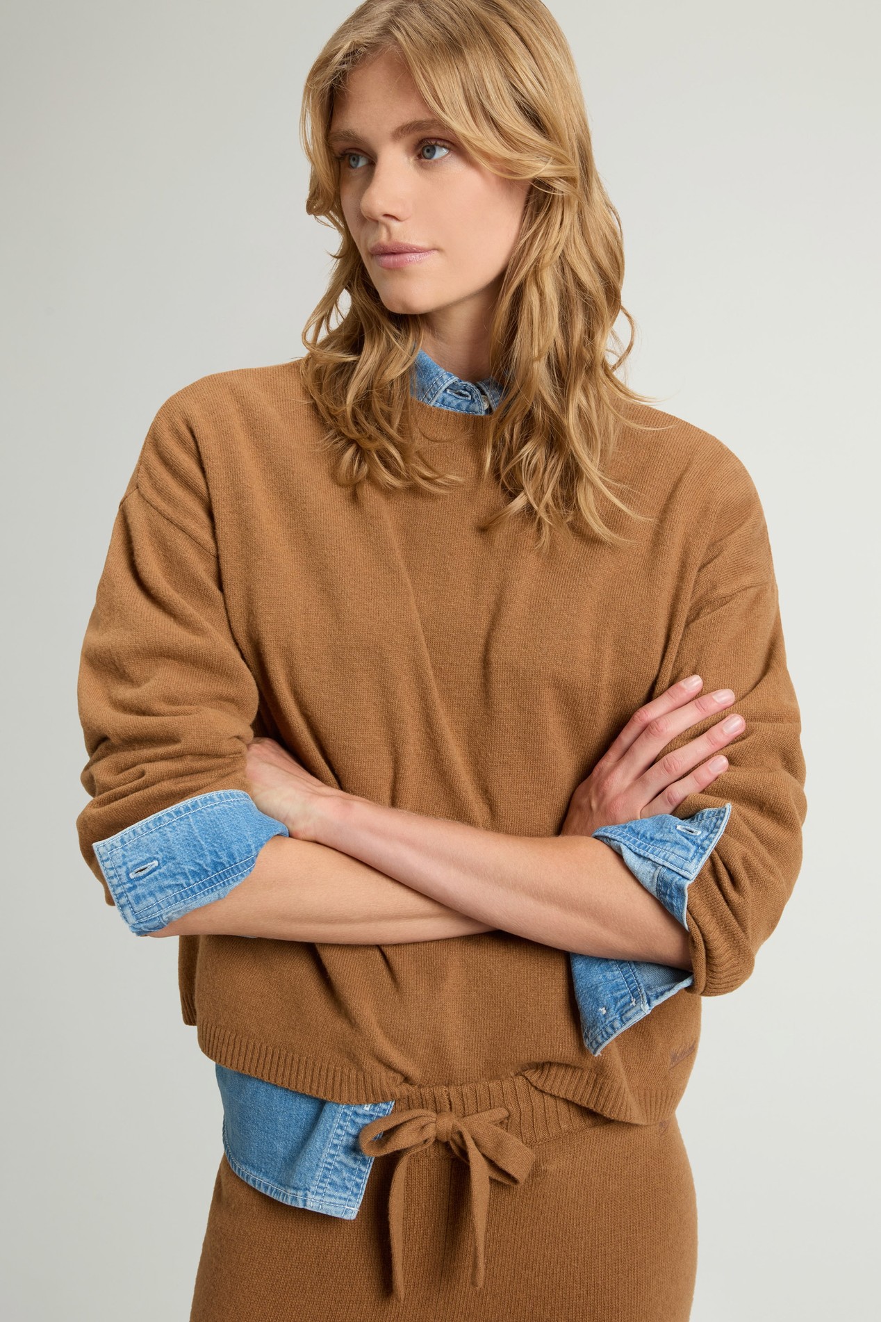 Crewneck Sweater in Wool and Cashmere Blend Brown photo 4 | Woolrich