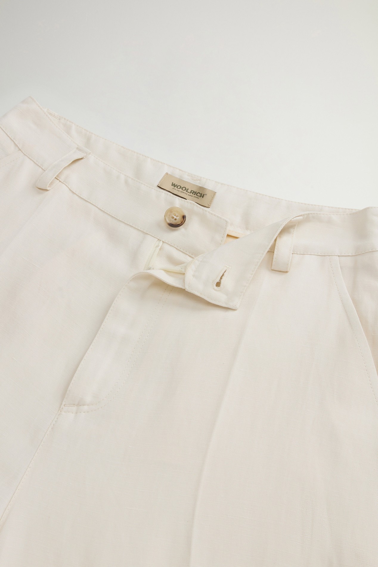 LYOCELL LINEN PANTS White photo 4 | Woolrich