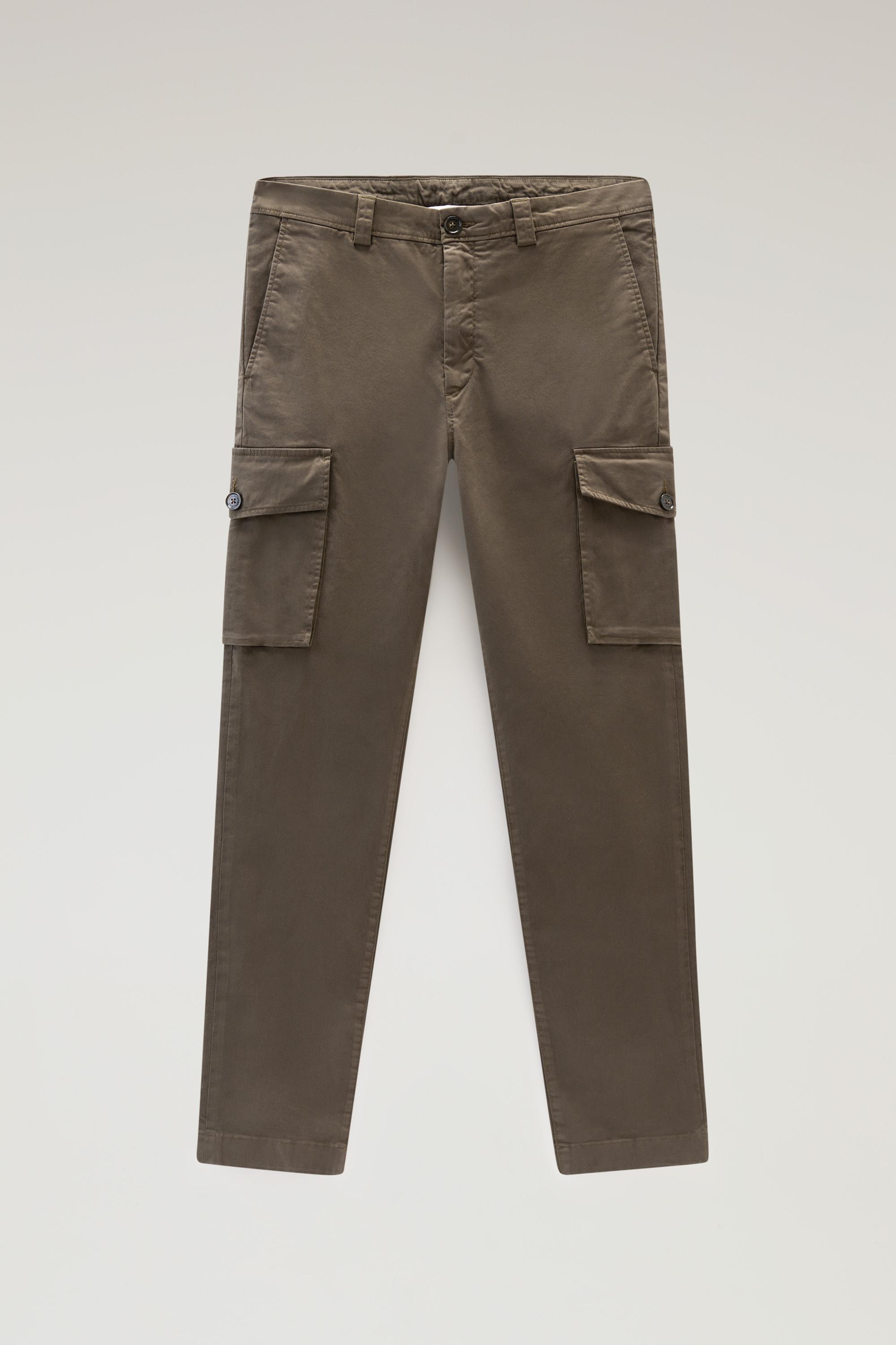 Garment-Dyed Cargo Pants in Stretch Cotton Twill Green photo 1 | Woolrich