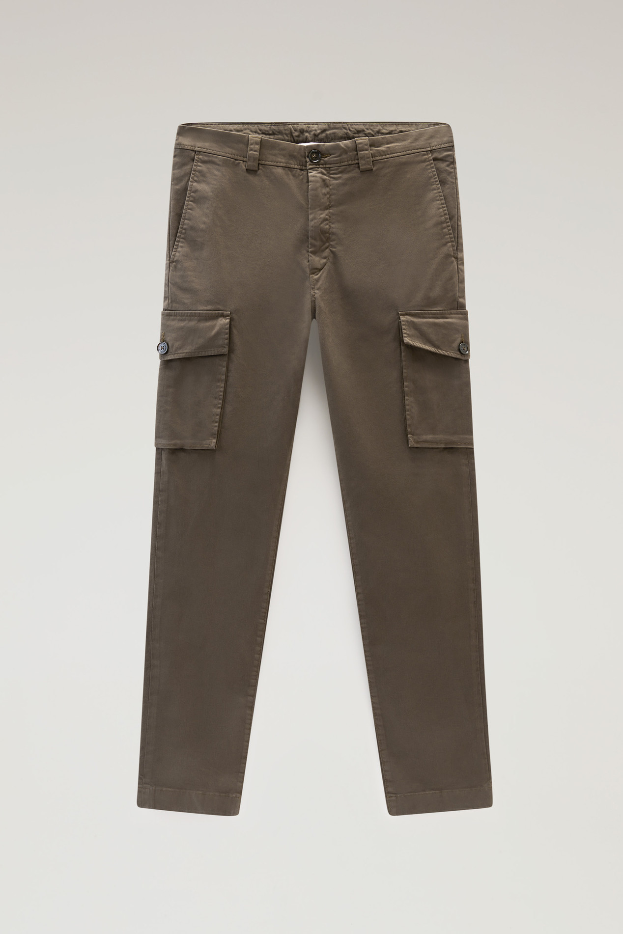 Garment-Dyed Cargo Pants in Stretch Cotton Twill Green photo 1 | Woolrich