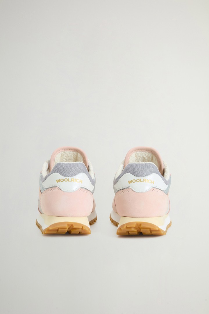 Gravel Sneakers in Nylon with Leather and Suede Inserts Pink photo 3 | Woolrich