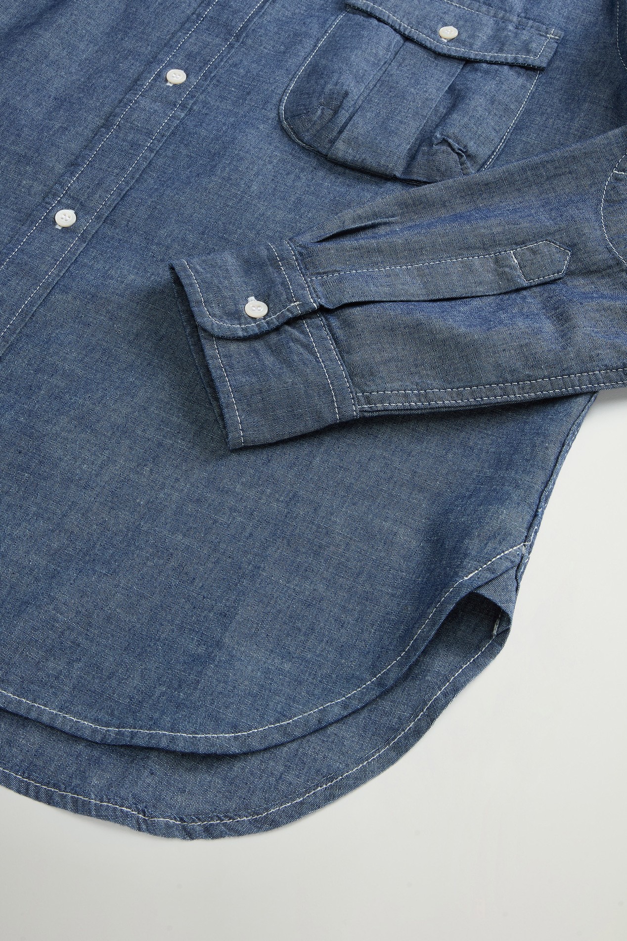 Hemd aus Chambray aus reiner Baumwolle Blau photo 3 | Woolrich