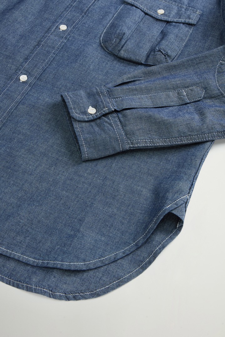 Hemd aus Chambray aus reiner Baumwolle Blau photo 3 | Woolrich
