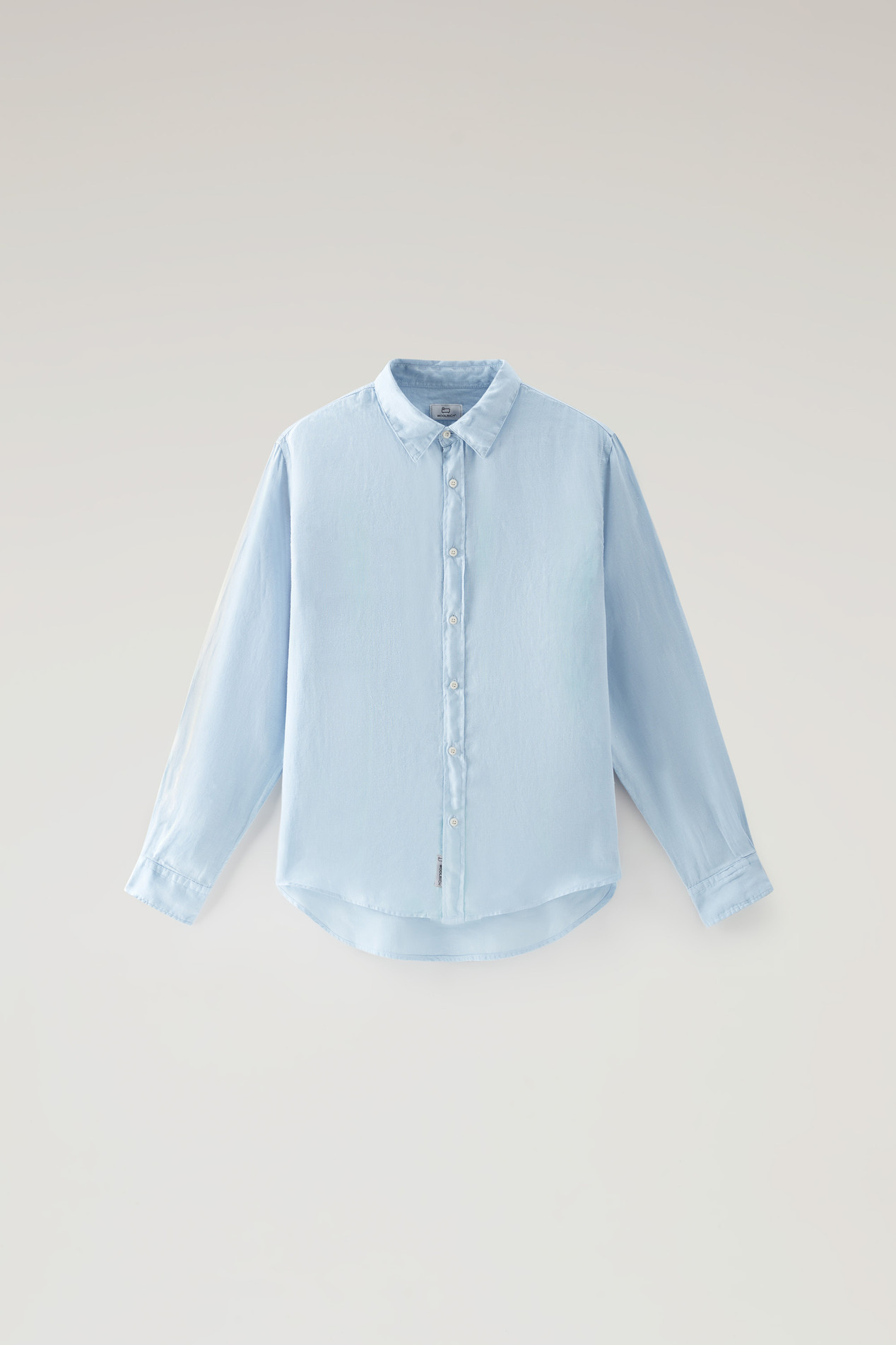 Garment-Dyed Pure Linen Shirt Blue photo 1 | Woolrich