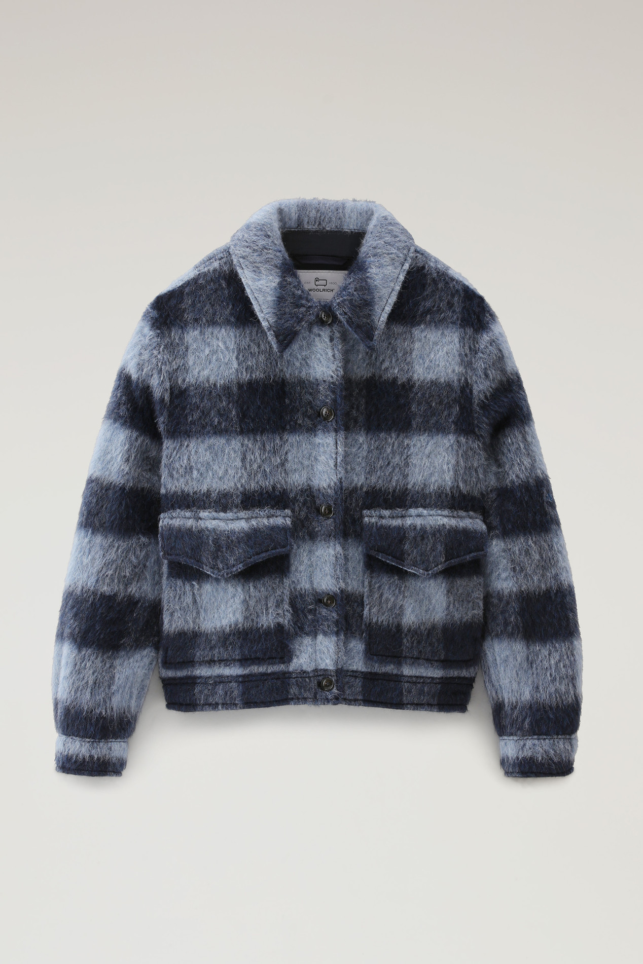 Brushed Blended Wool Overshirt with Fringe Multicolor photo 1 | Woolrich