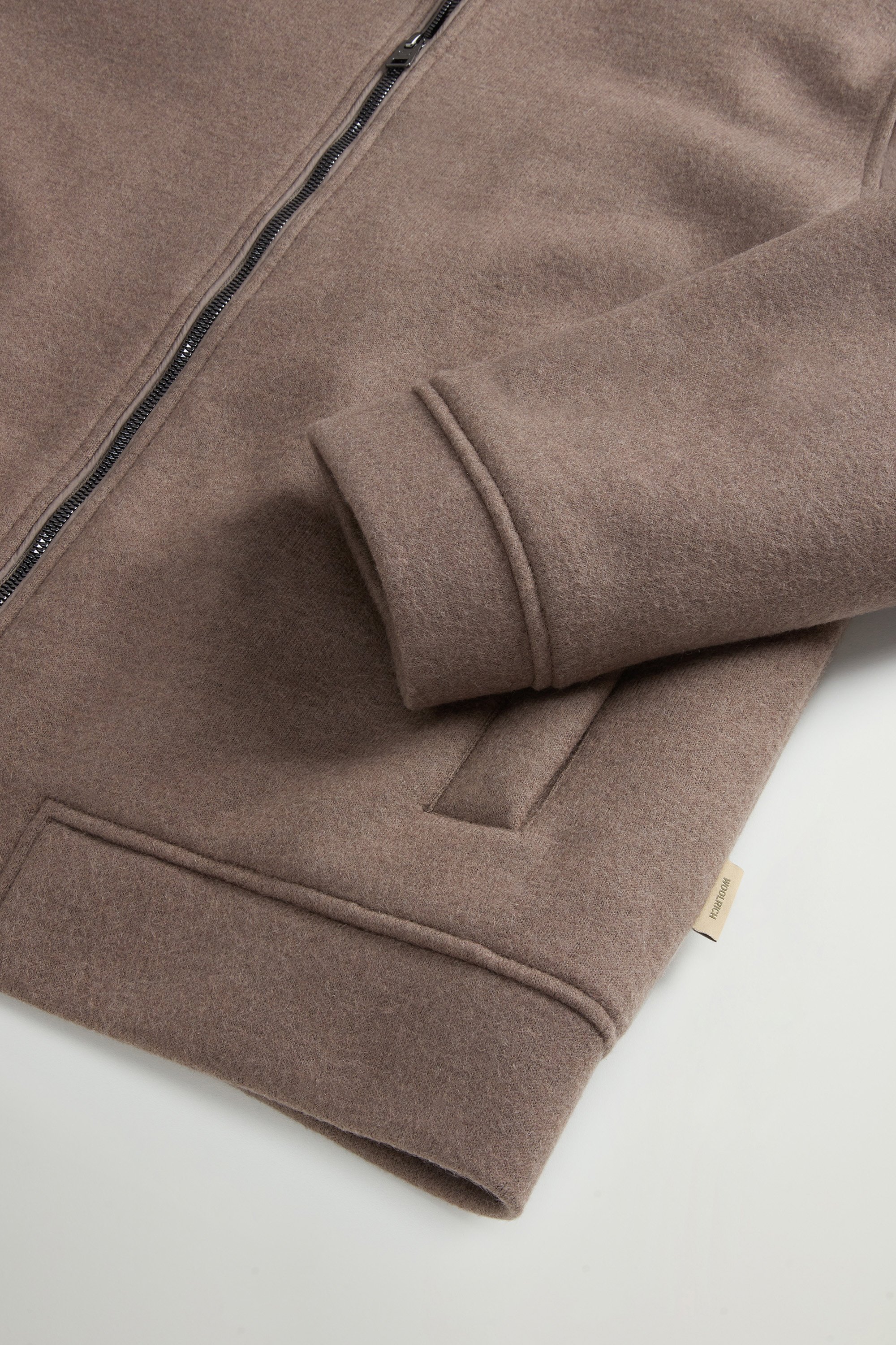 Lewis Bomber Jacket in Wool and Cotton Blend Brown photo 7 | Woolrich