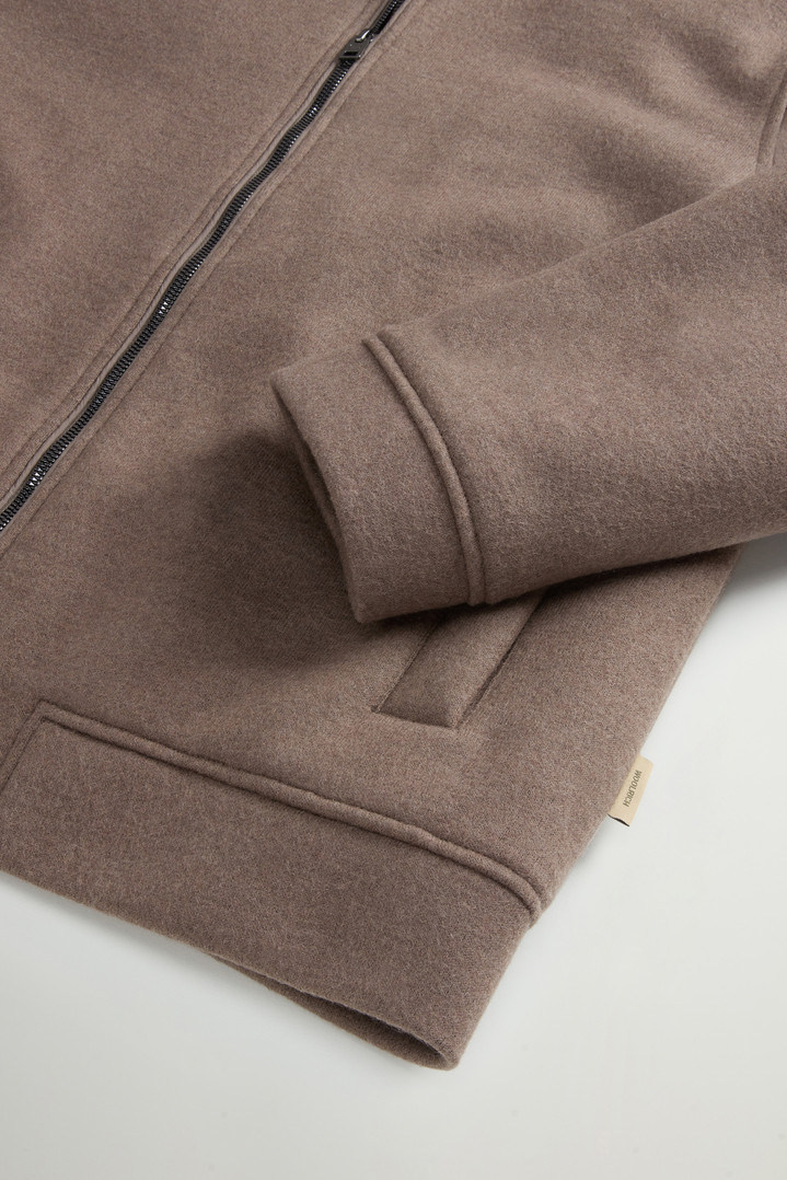 Lewis Bomber Jacket in Wool and Cotton Blend Brown photo 7 | Woolrich