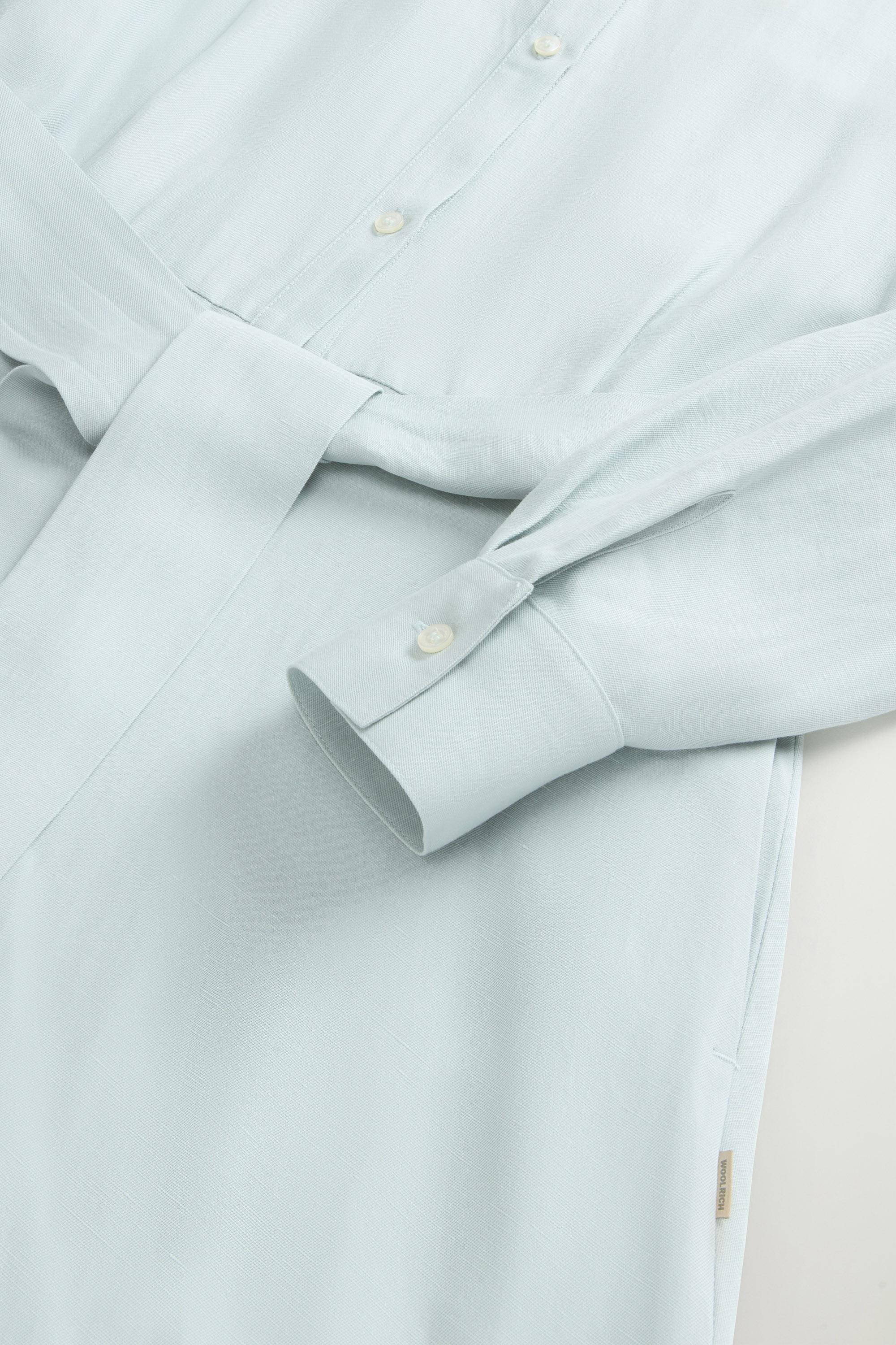 Shirt Dress in Linen Blend with Belt Blue photo 7 | Woolrich