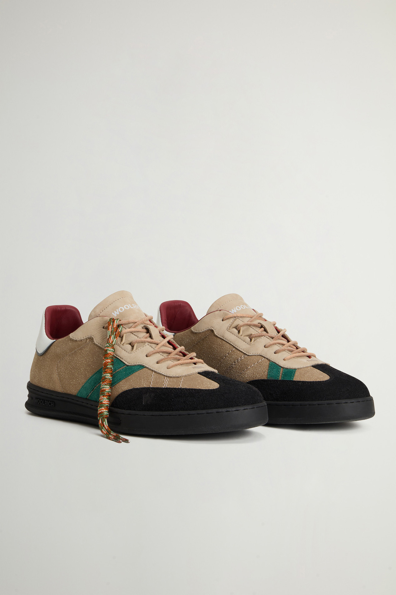 Doubleu Tennis Sneakers in Suede with Side Stripes Beige photo 2 | Woolrich