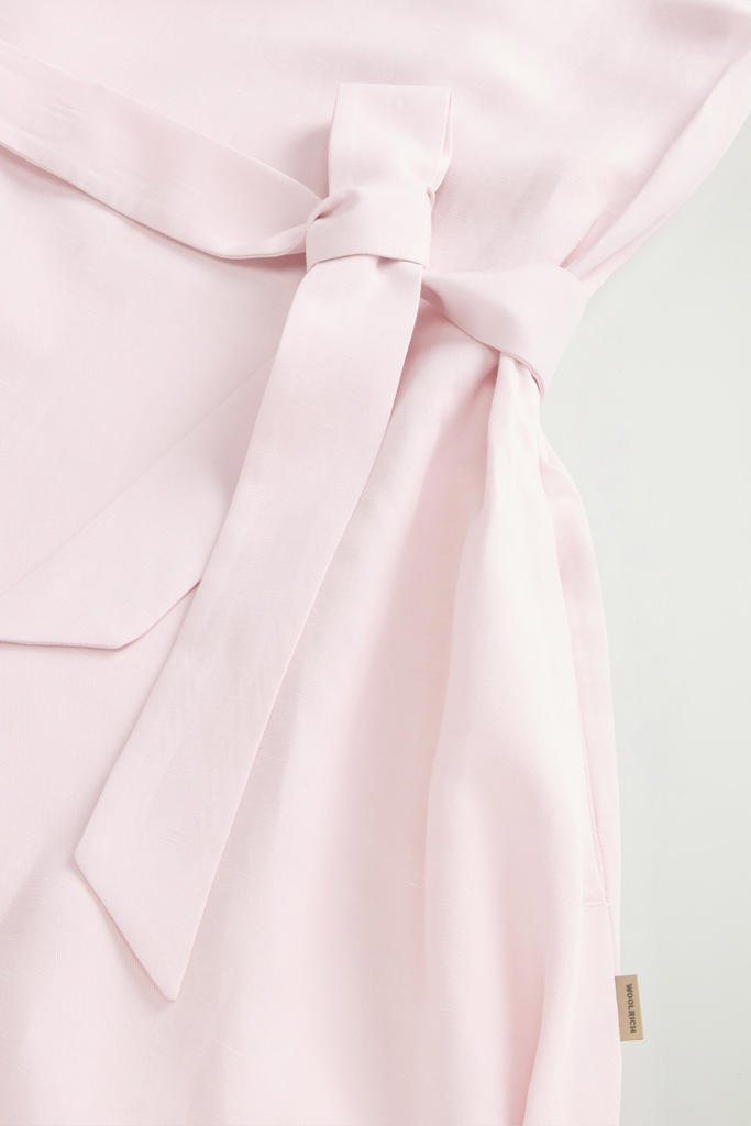Sleeveless Dress in Linen Blend with Belt Pink photo 7 | Woolrich