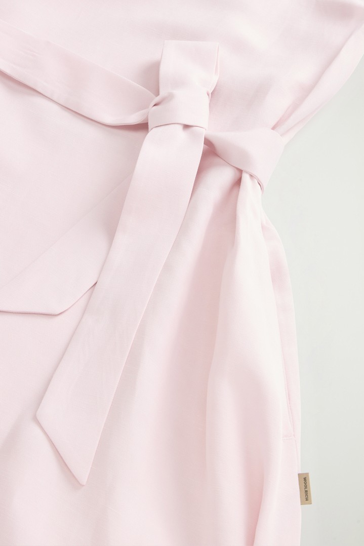 Sleeveless Dress in Linen Blend with Belt Pink photo 7 | Woolrich