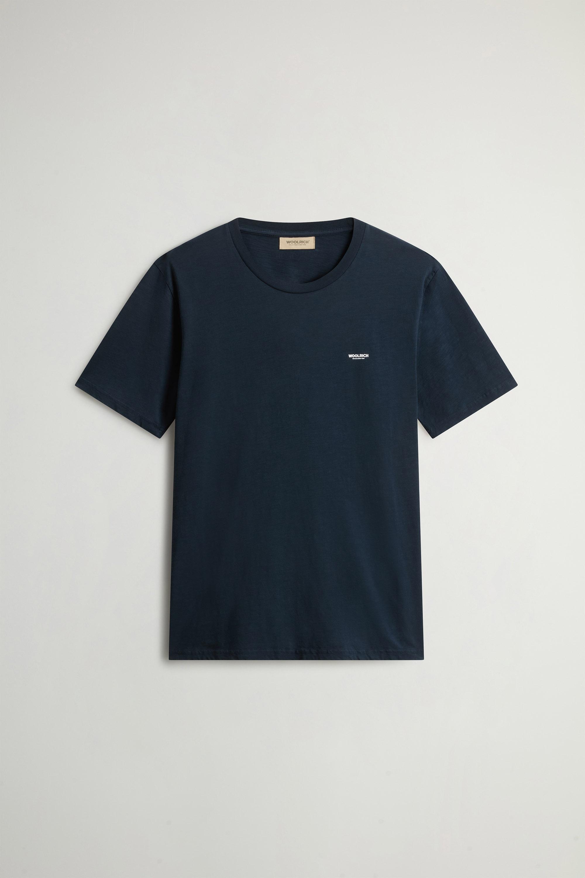 SLUB LOGO T-SHIRT Bleu photo 5 | Woolrich