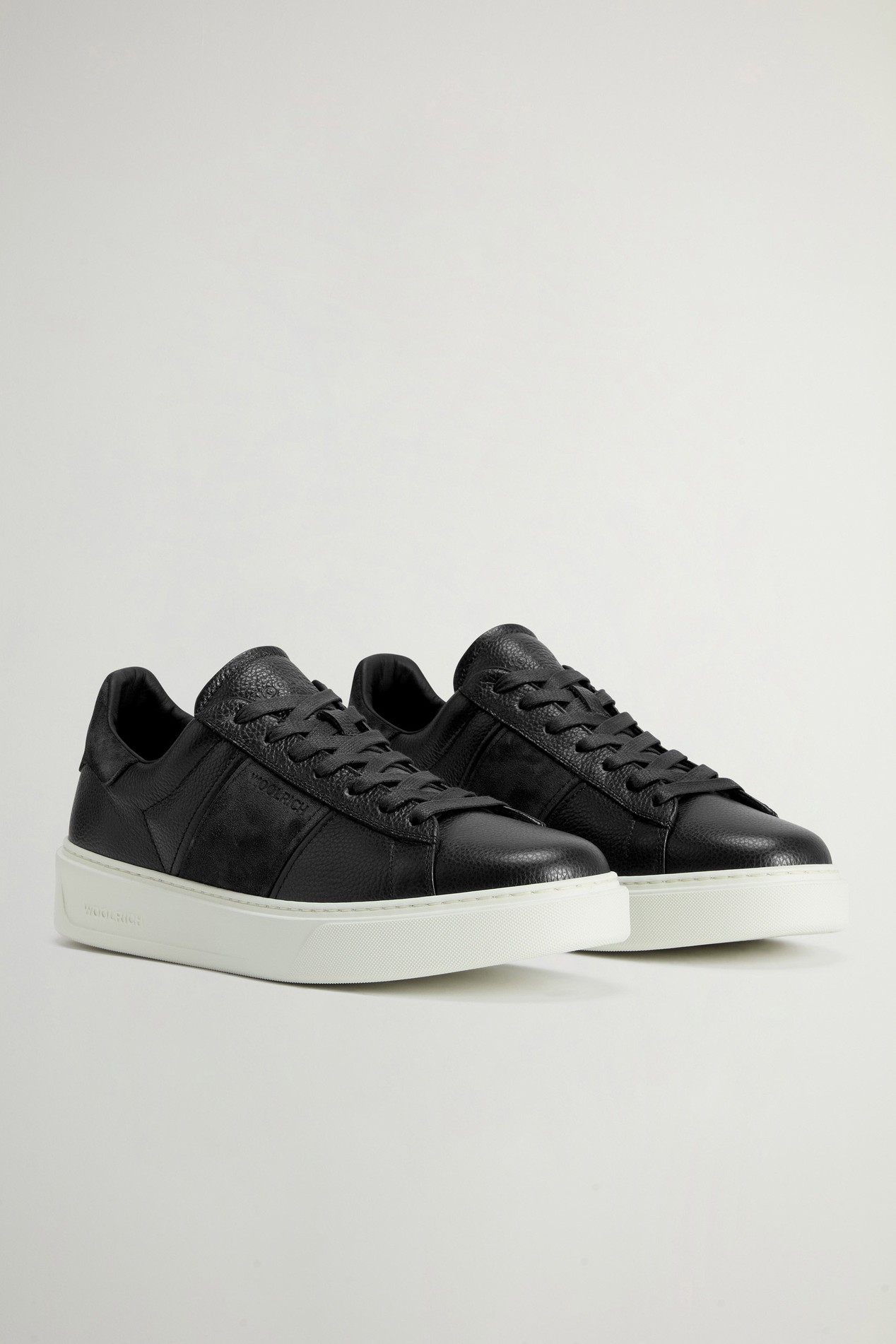 Classic Court Sneakers in Leather and Suede Blue photo 2 | Woolrich