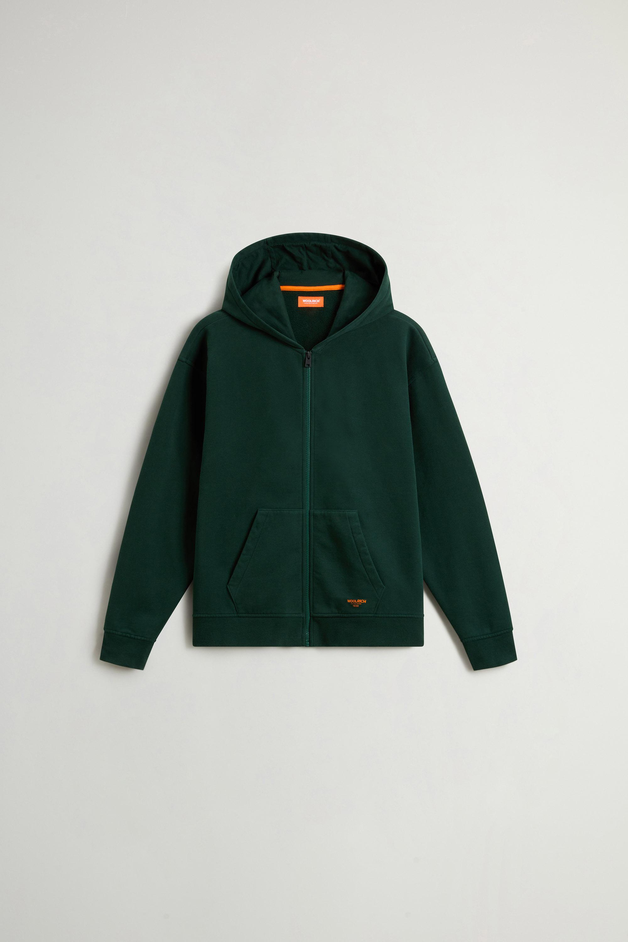 Teen Boys’ Hoodie in Brushed Pure Cotton Green photo 5 | Woolrich