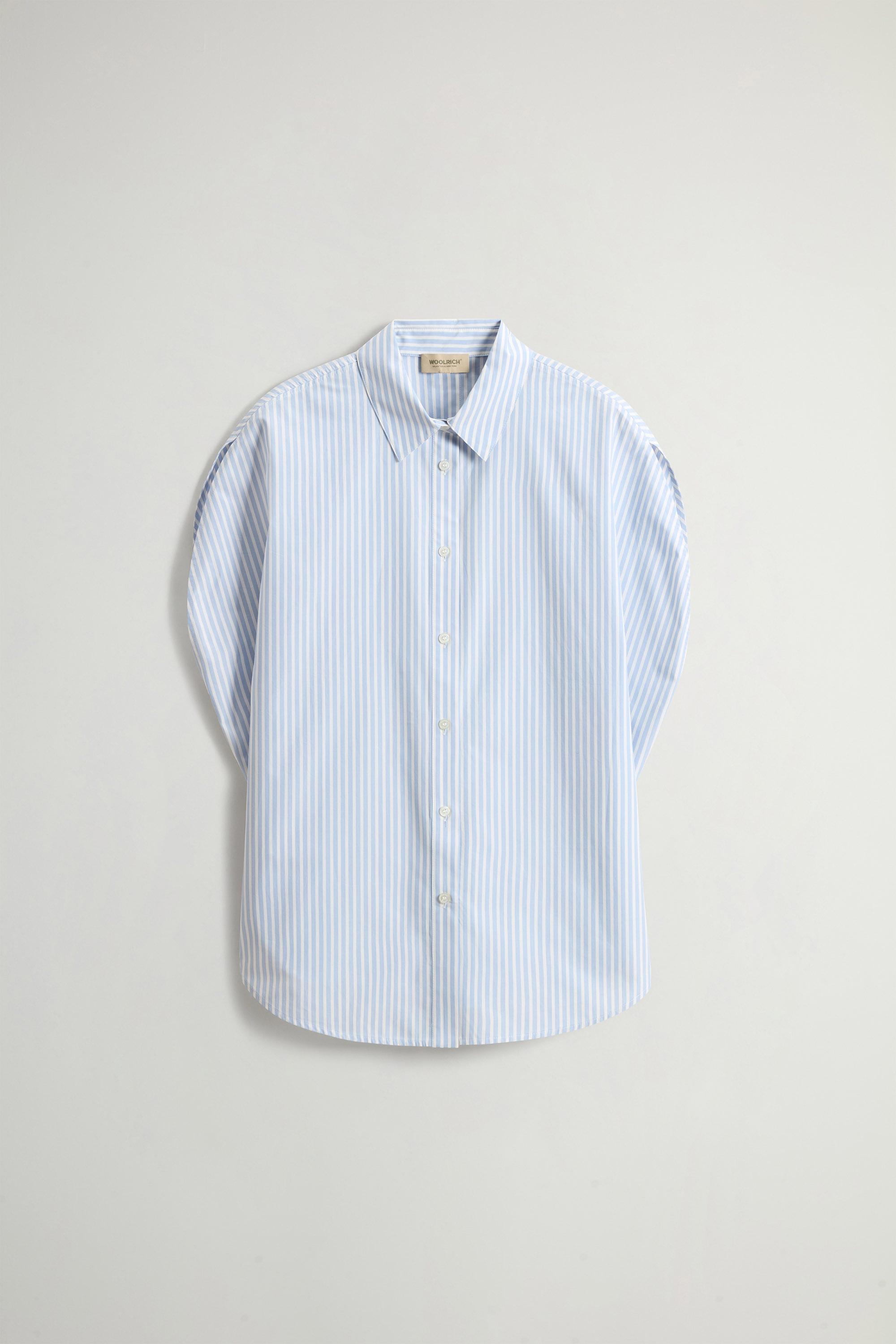 STRIPED COTTON POPLIN BLOUSE Blue photo 5 | Woolrich