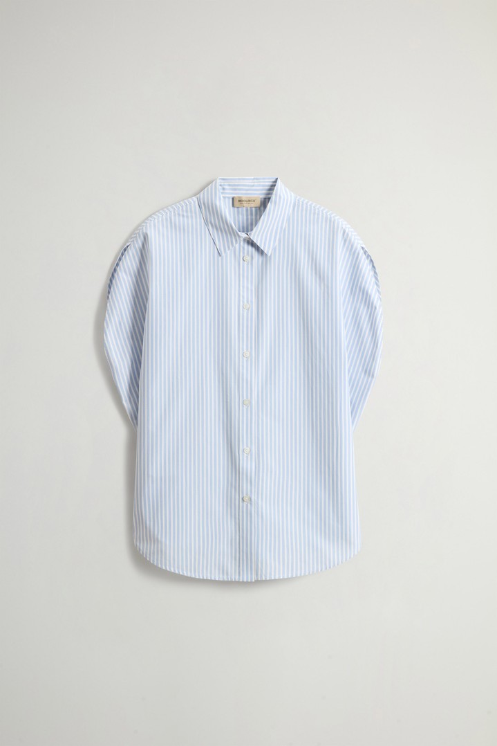 STRIPED COTTON POPLIN BLOUSE Blue photo 5 | Woolrich