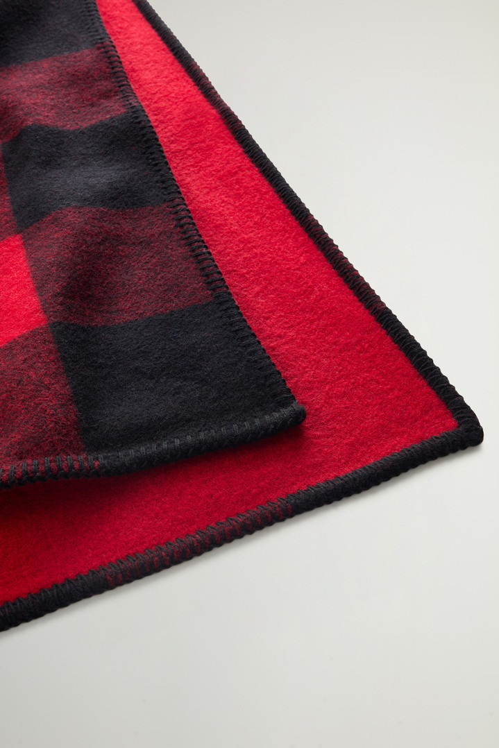 Double-Face Buffalo Check Blanket in Pure Wool Red photo 3 | Woolrich